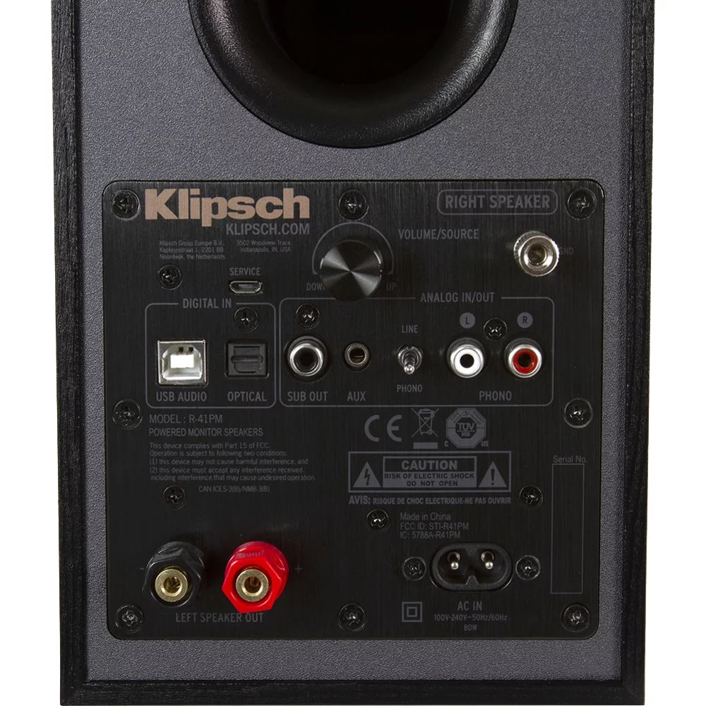 Klipsch R-41PM Powered Bookshelf Speaker, Black - (Open Box)