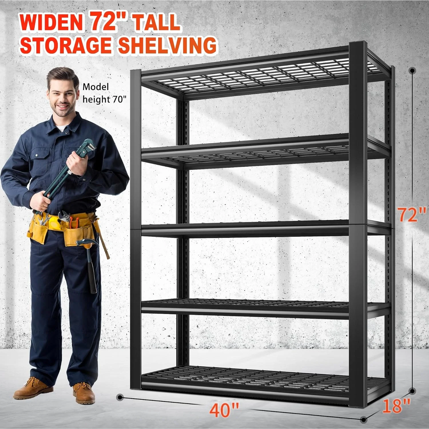 U-ToBe Garage Shelving Heavy Duty Loads 2000LBS 40