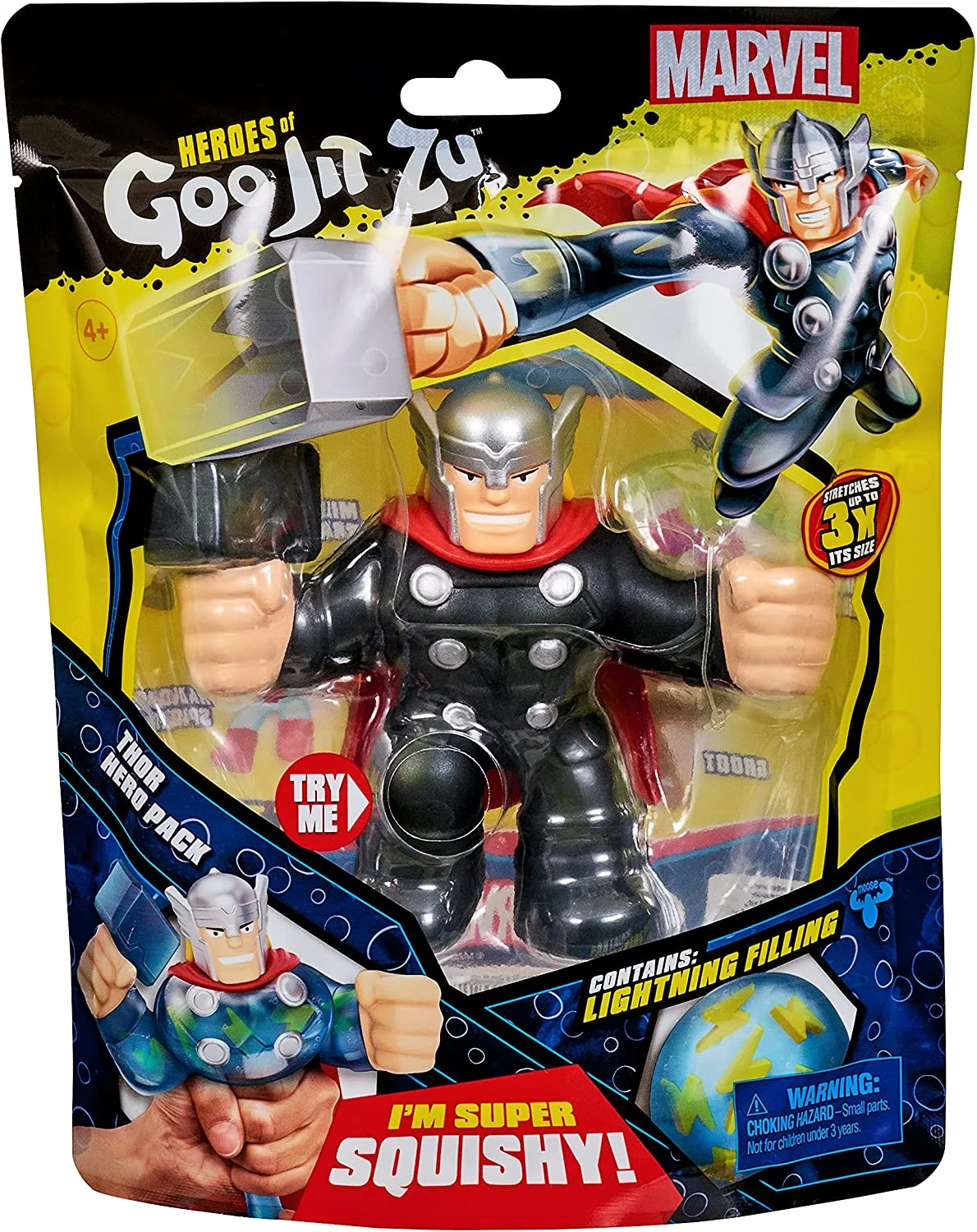 Heroes of Goo Jit Zu Licensed Marvel S3 Hero Pack - Thor, Multicolor (Model: 41202)