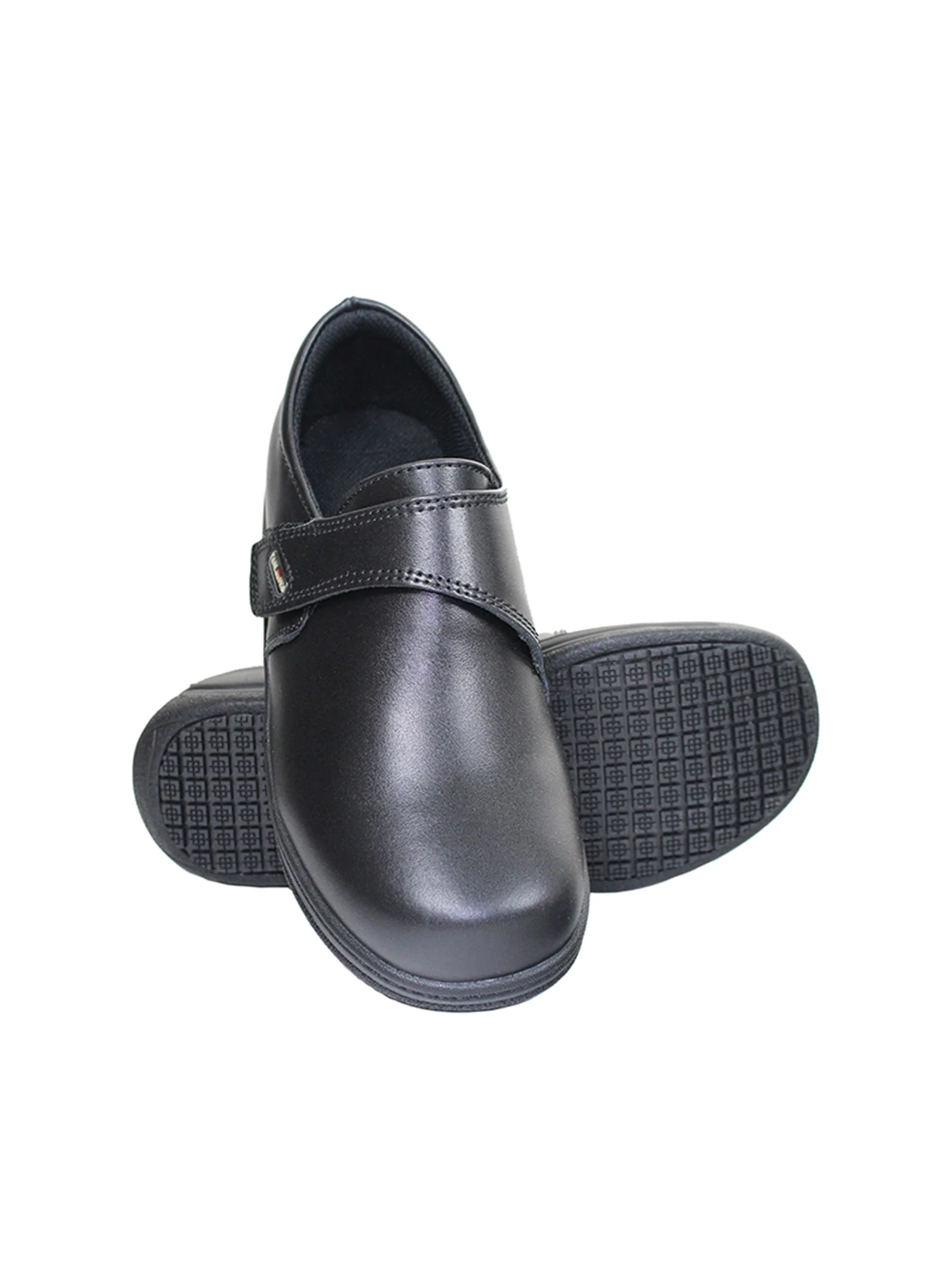 Tanleewa Slip Resistant Work Shoes Hook and Loop Slip-on Leather Shoes for Women Shoe Size 9.5