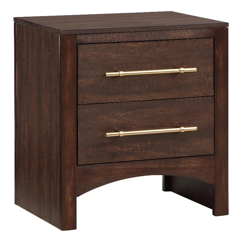 Home Square 3-Piece Set with 2 Nightstands and 5-Drawer Chest in Walnut