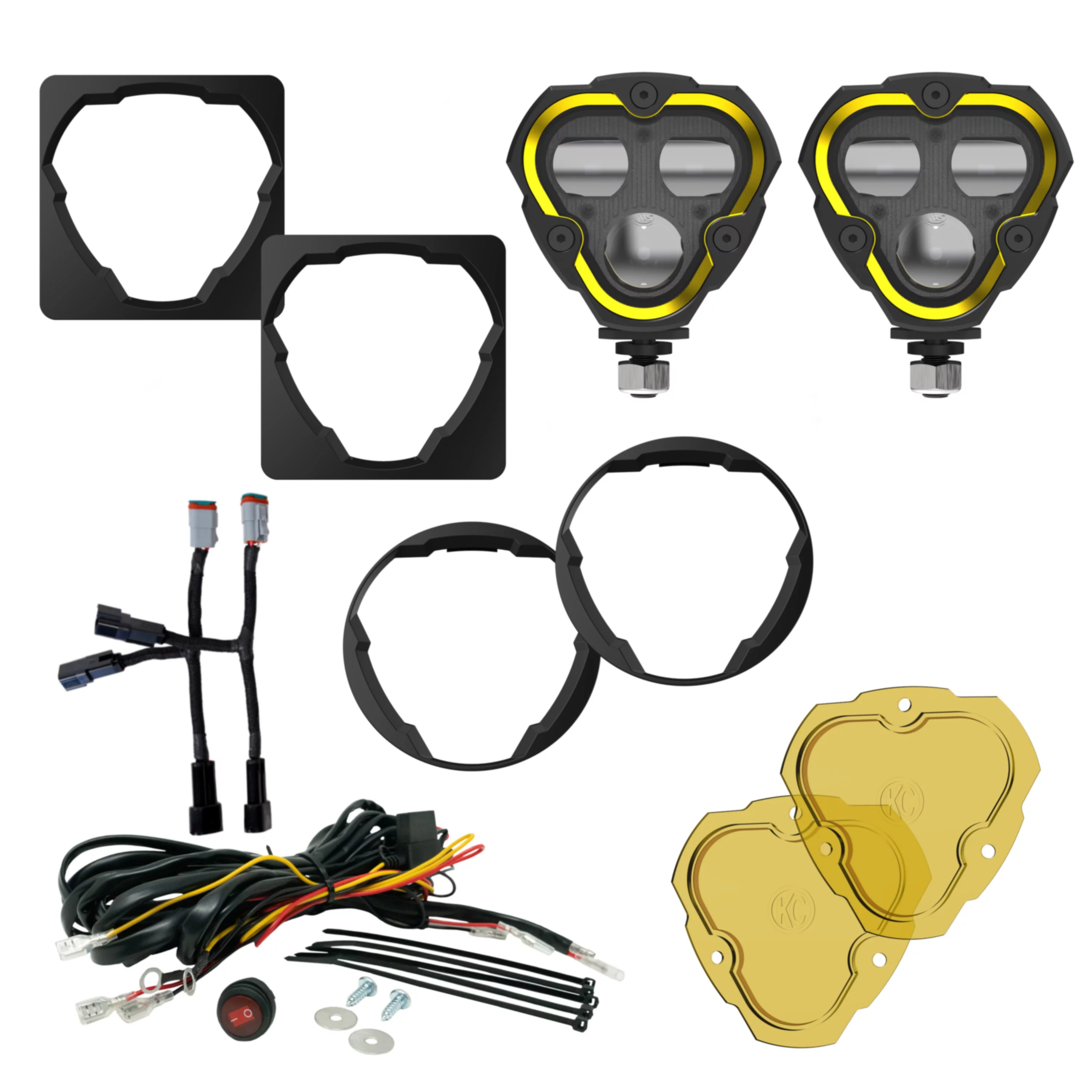 KC Hilites Flex Era 3 Dual Mode Sae Fog Lights - 2-Light Master Kit - Toyota Aftermarket Bumper Fog Light Kit 97155