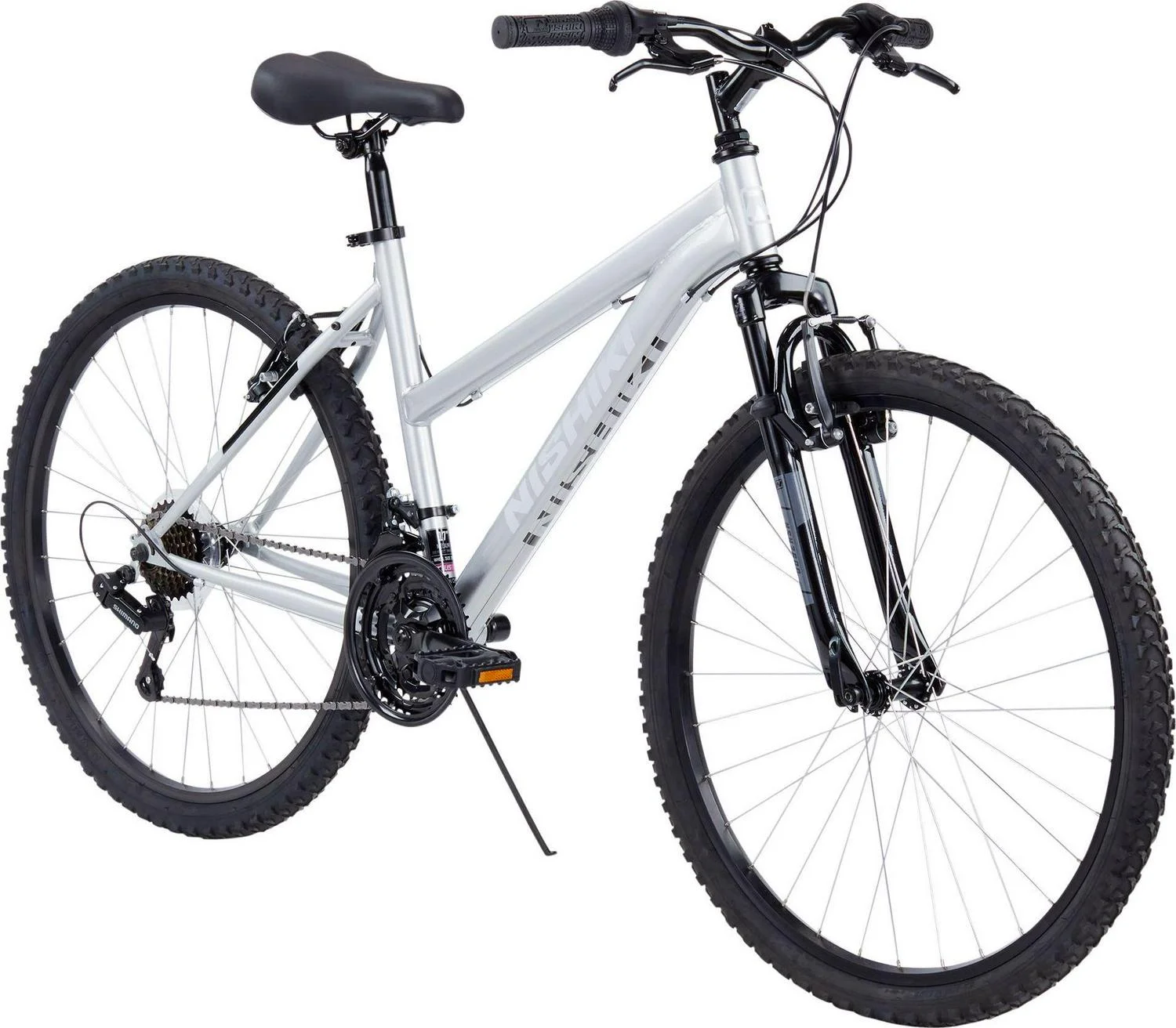 Nishiki Women's Pueblo 1.1 26 in. Mountain Bike , Silver/Black (Frame Size: S)