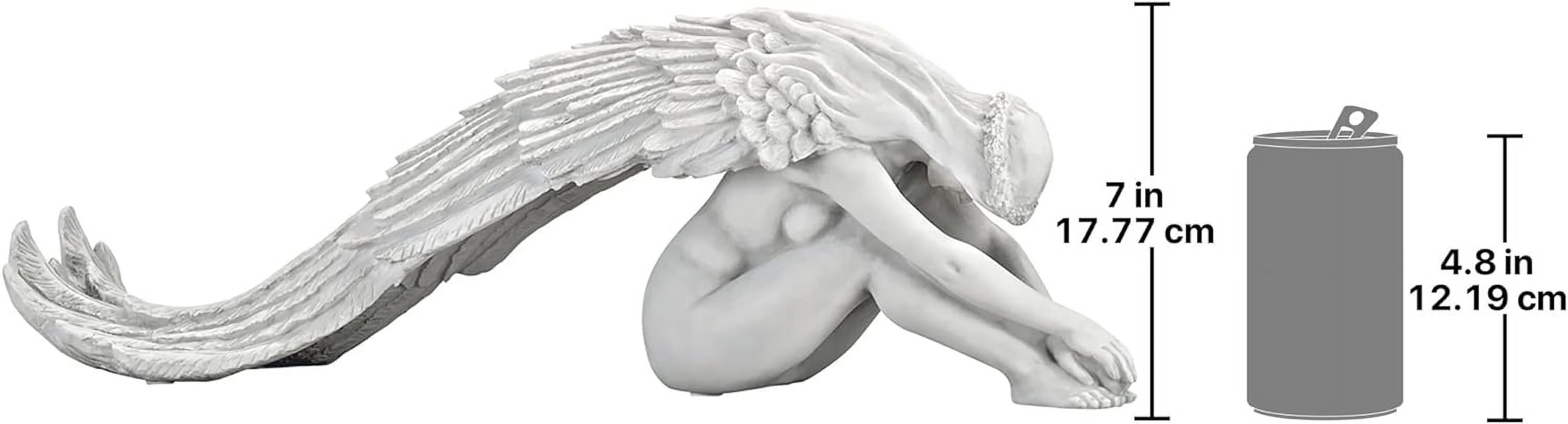 Design Toscano Extended Grace Angel Garden Statue, 24 Inch, Polyresin, Antique Stone