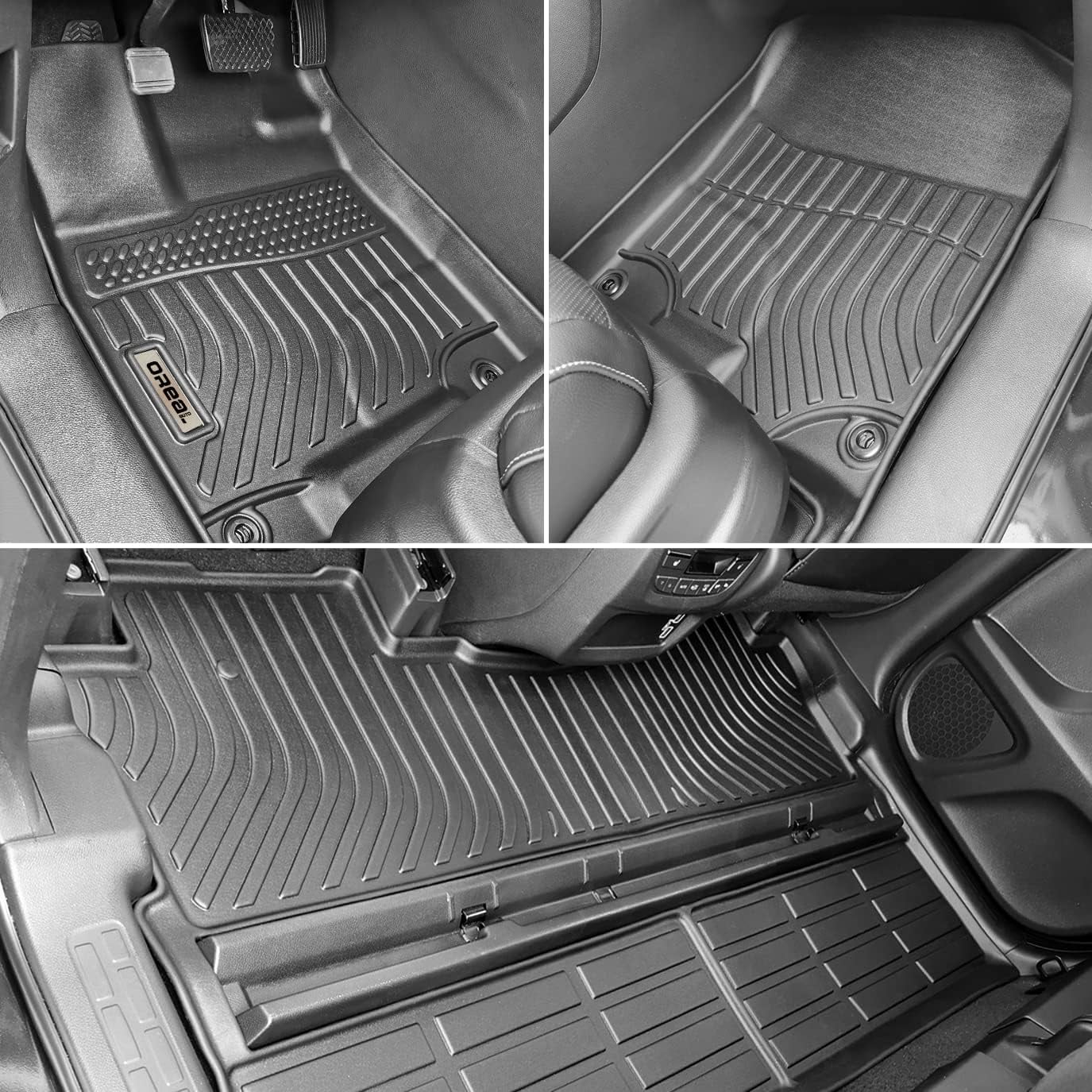 Black Floor Mats Liners Replacement for Honda Ridgeline 2017-2023 Heavy Duty All Weather Guard Front Rear Auto Carpet-Custom Fit-Tough/Durable/Odorless