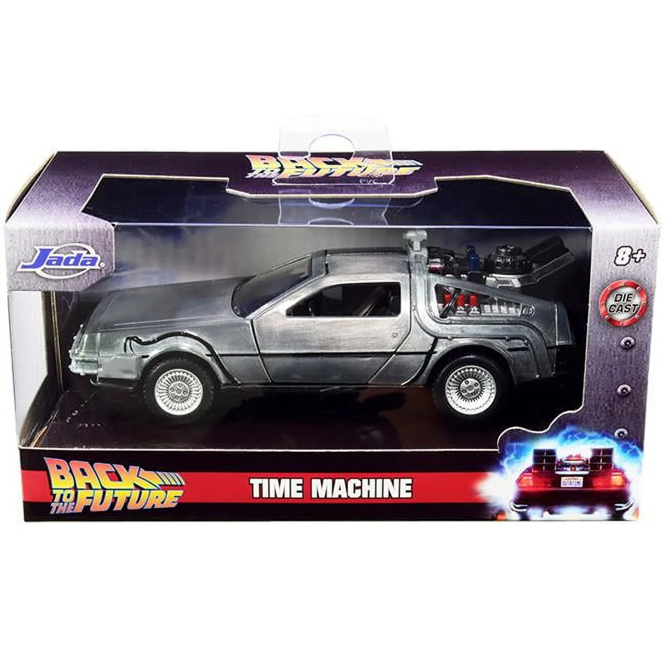 Jada  DeLorean DMC Time Machine Silver Back to the Future Part I 1985 Movie Hollywood Rides Series 1 by 32 Diecast Model Car