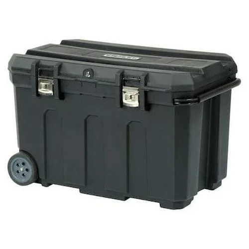 Mobile Tool Chest, 24 Gallon, 30  W x 19  D x 19  H, Plastic, Black, Tote Tray, 2 Compartments