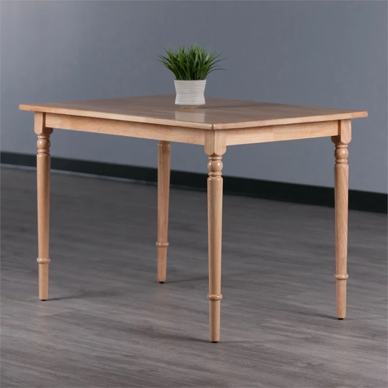 Pemberly Row Transitional Solid Wood Dining Table in Natural