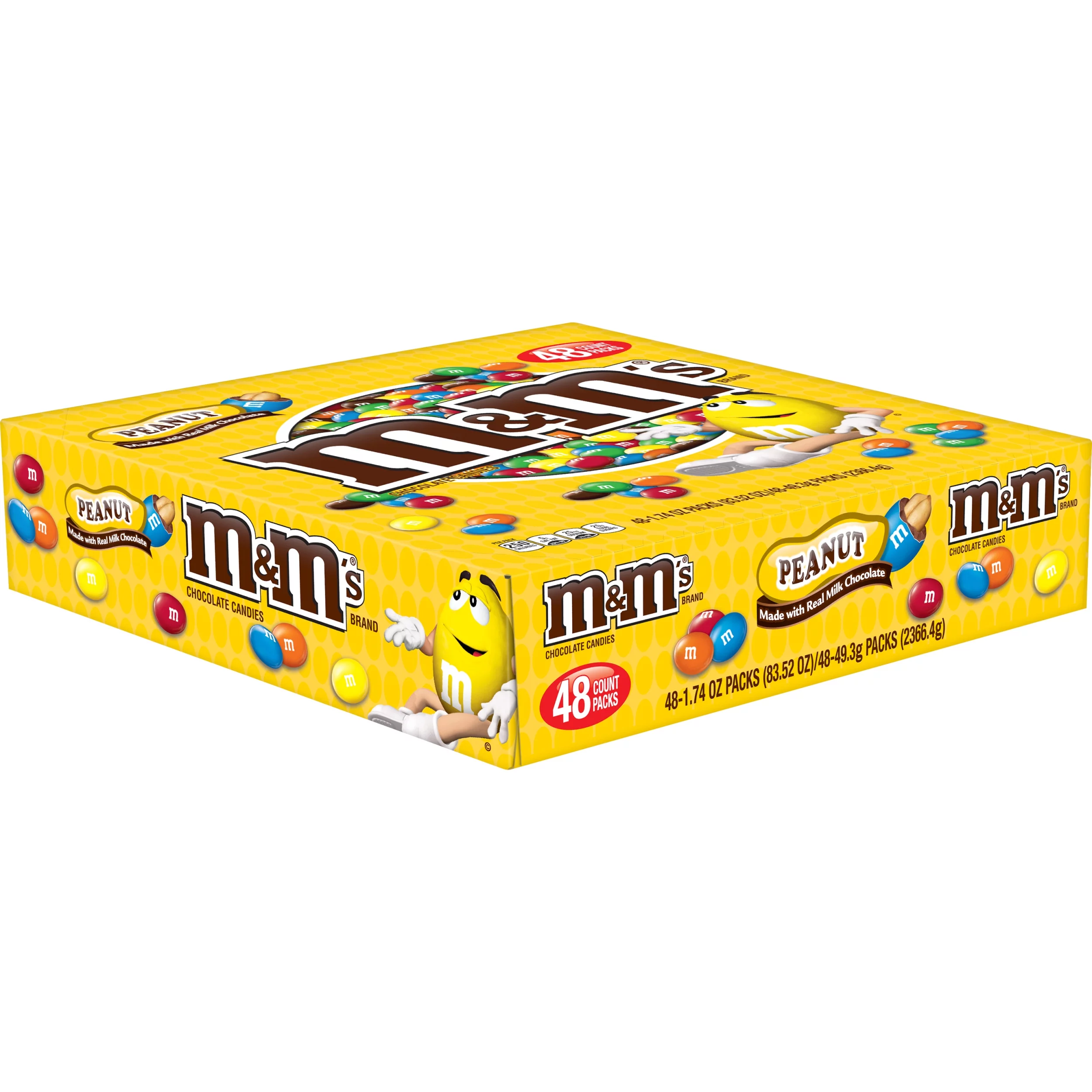 M&M'S Peanut Milk Chocolate Full Size Bulk Candy - 1.74oz/48ct