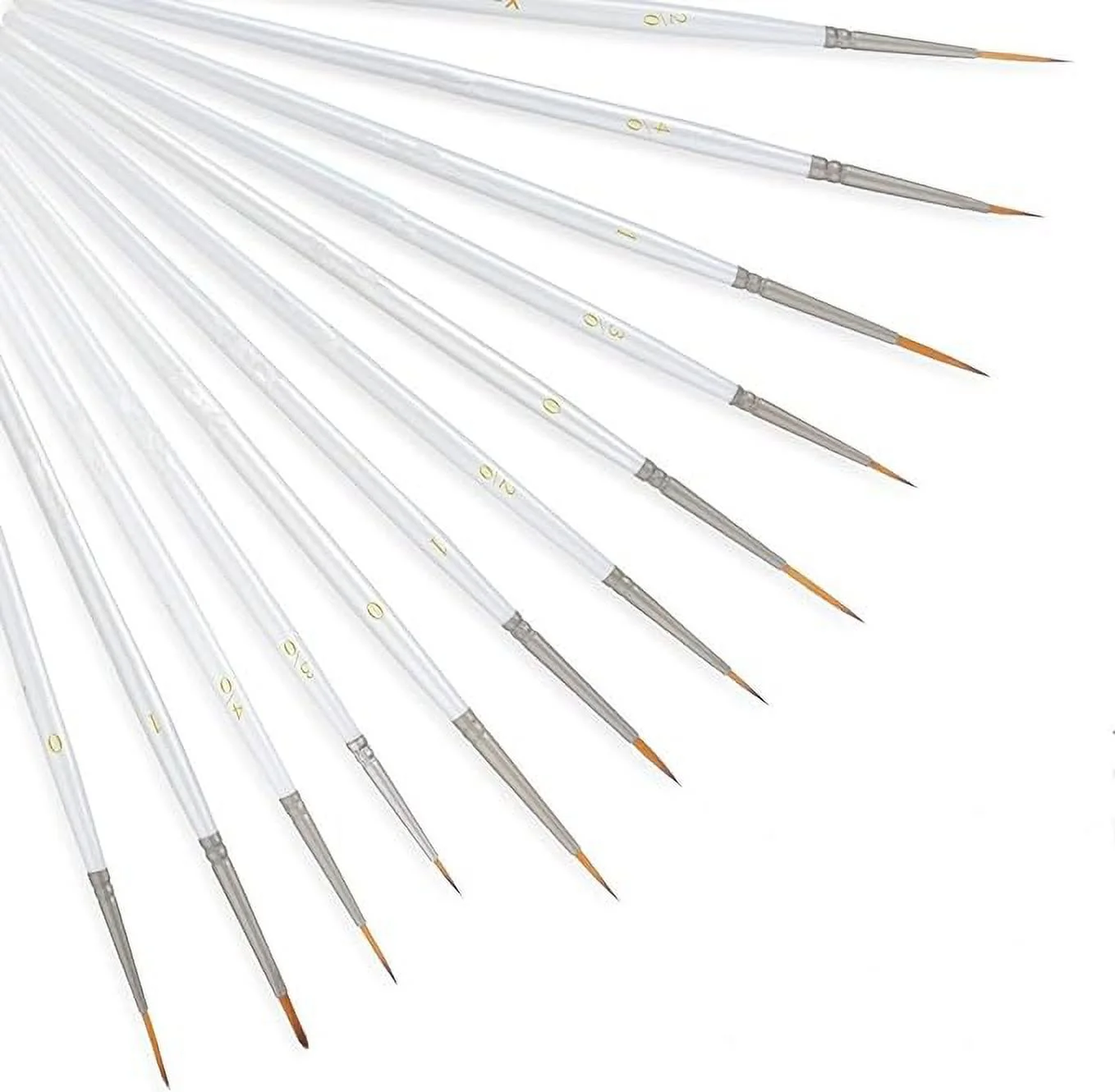 Round Detail Brushes Liner Paint Brushes Set for Acrylic Oil Watercolor, 12 Pieces Face and Nail Art Professional Painting Kits with Synthetic Nylon Tips(12pcs Fine Detail Brushes)