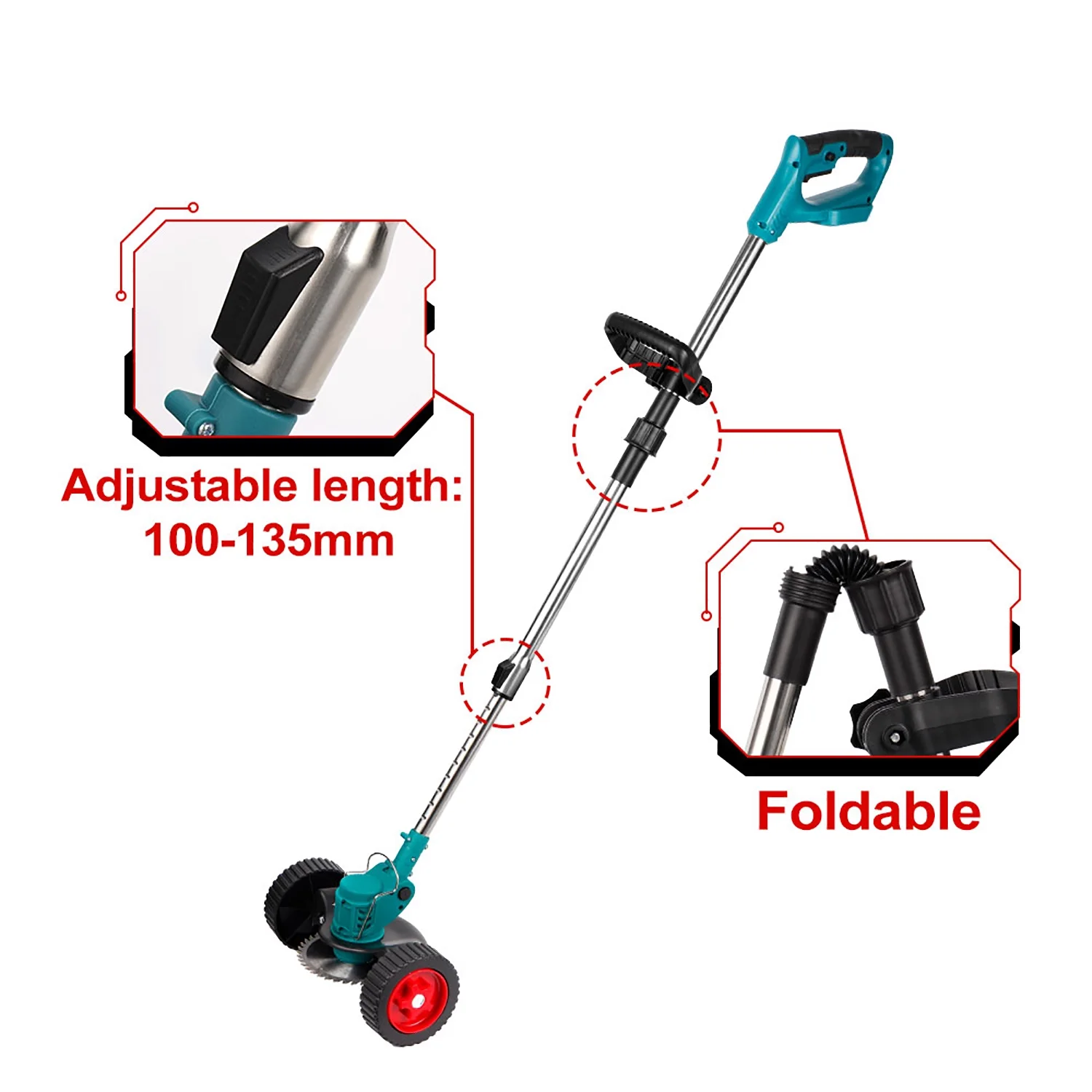 YOFIDRA Grass Trimmer Cordless Electric Weed Eater Lawn Edger Battery Powered