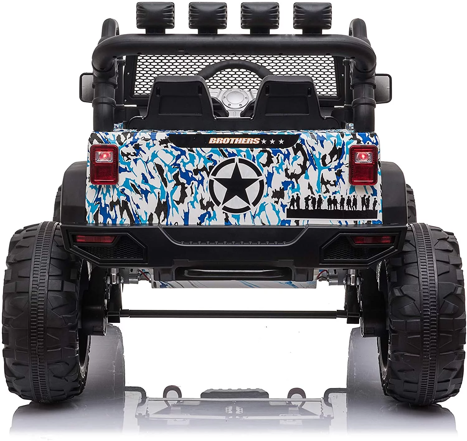 Uenjoy 12V Kids Ride on Toys Electric Battry-Powered Ride-On Truck Car RC Toy w/ Remote Control 2 Speed Camouflage Blue