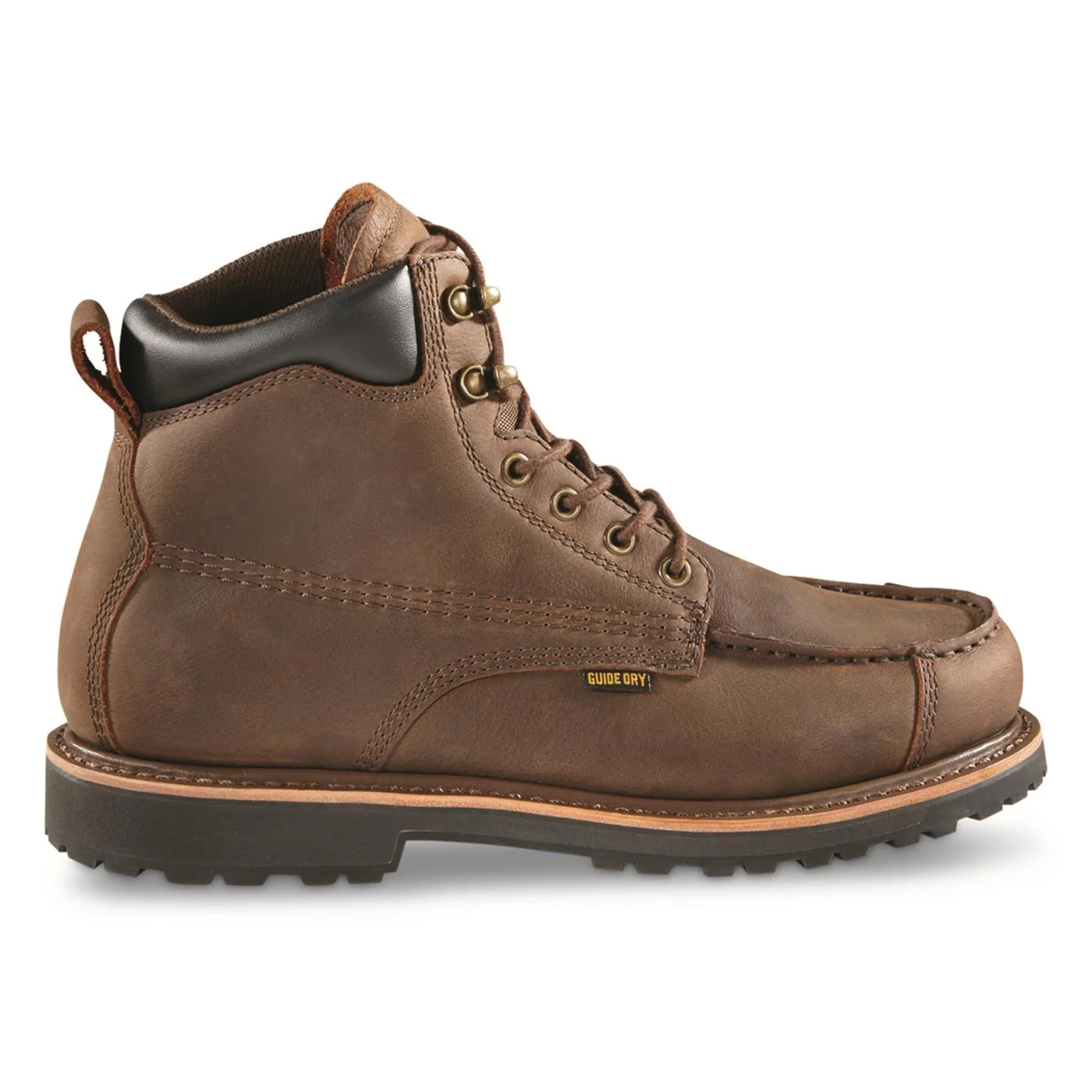 Guide Gear Rugged Timber Mens Chukka Boots Waterproof Leather Work Shoes, Moisture Wicking Insoles, Pull-On Ankle Boot