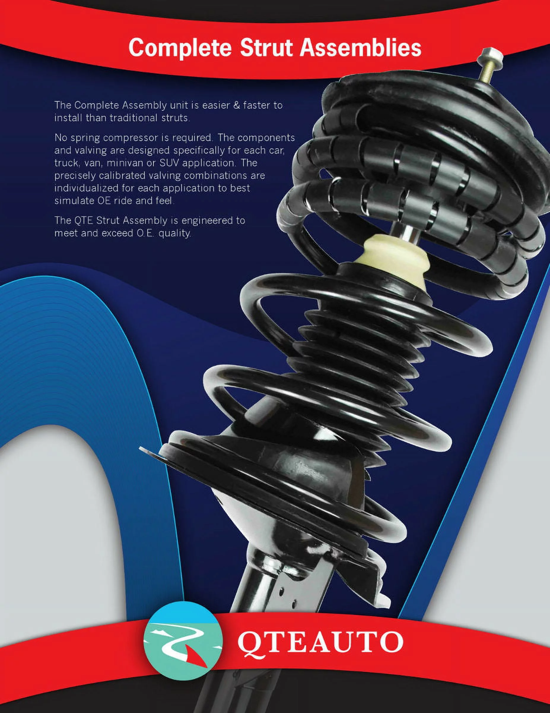 Pair Rear Left-Right Quick Complete Strut - Coil Spring For 2000-2003 Chevrolet Impala