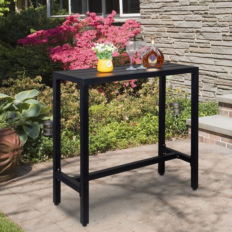 Outdoor 40 in. Metal Bar Dining Table