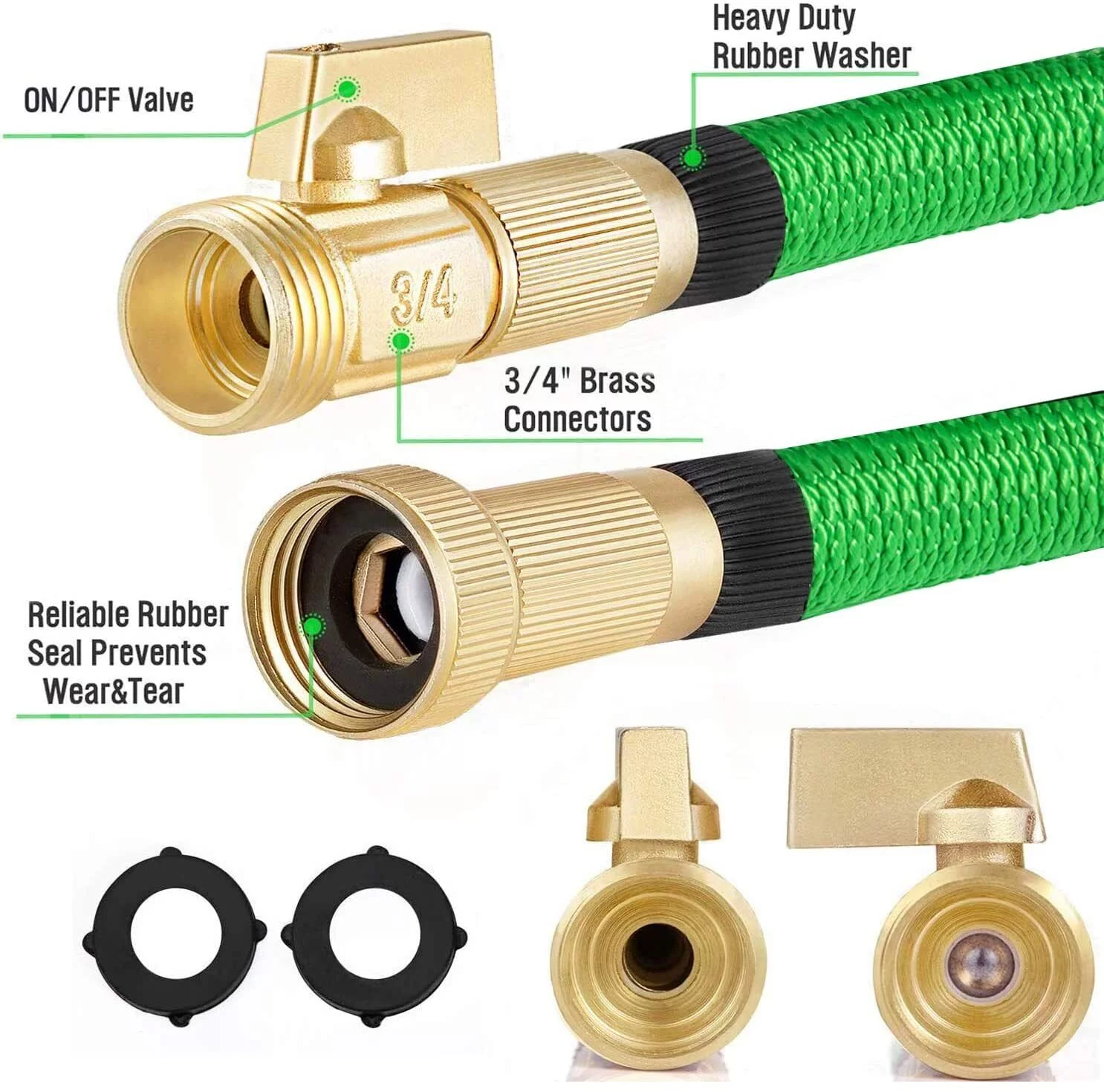 4X Stronger 100ft Garden Hose Expandable Heavy Duty Flexible Water Hose 3/4