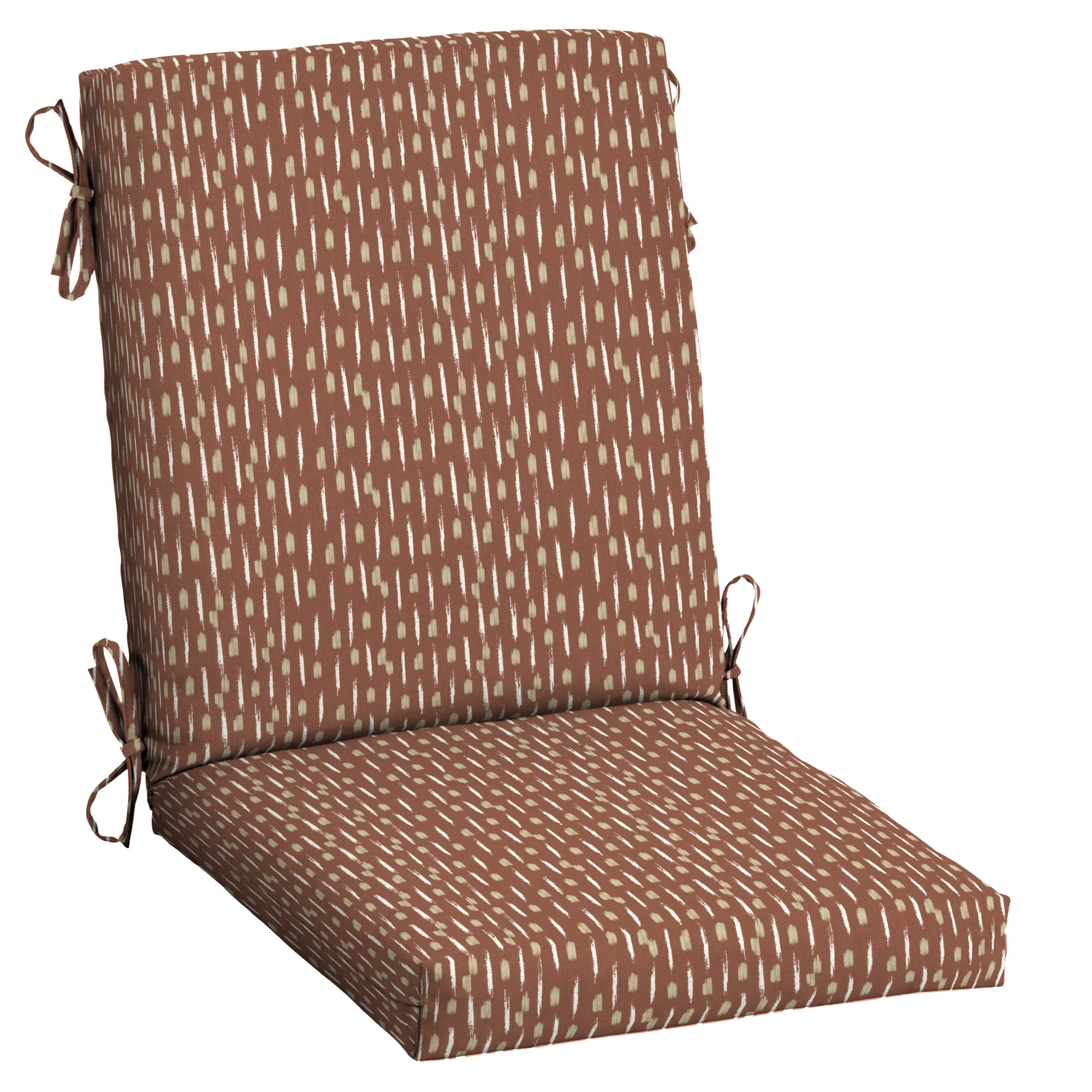 Arden Selections Outdoor Dining Chair Cushion 20 x 20, Water Repellent, Fade Resistant 20 x 20, Rust Red Brushed Texture