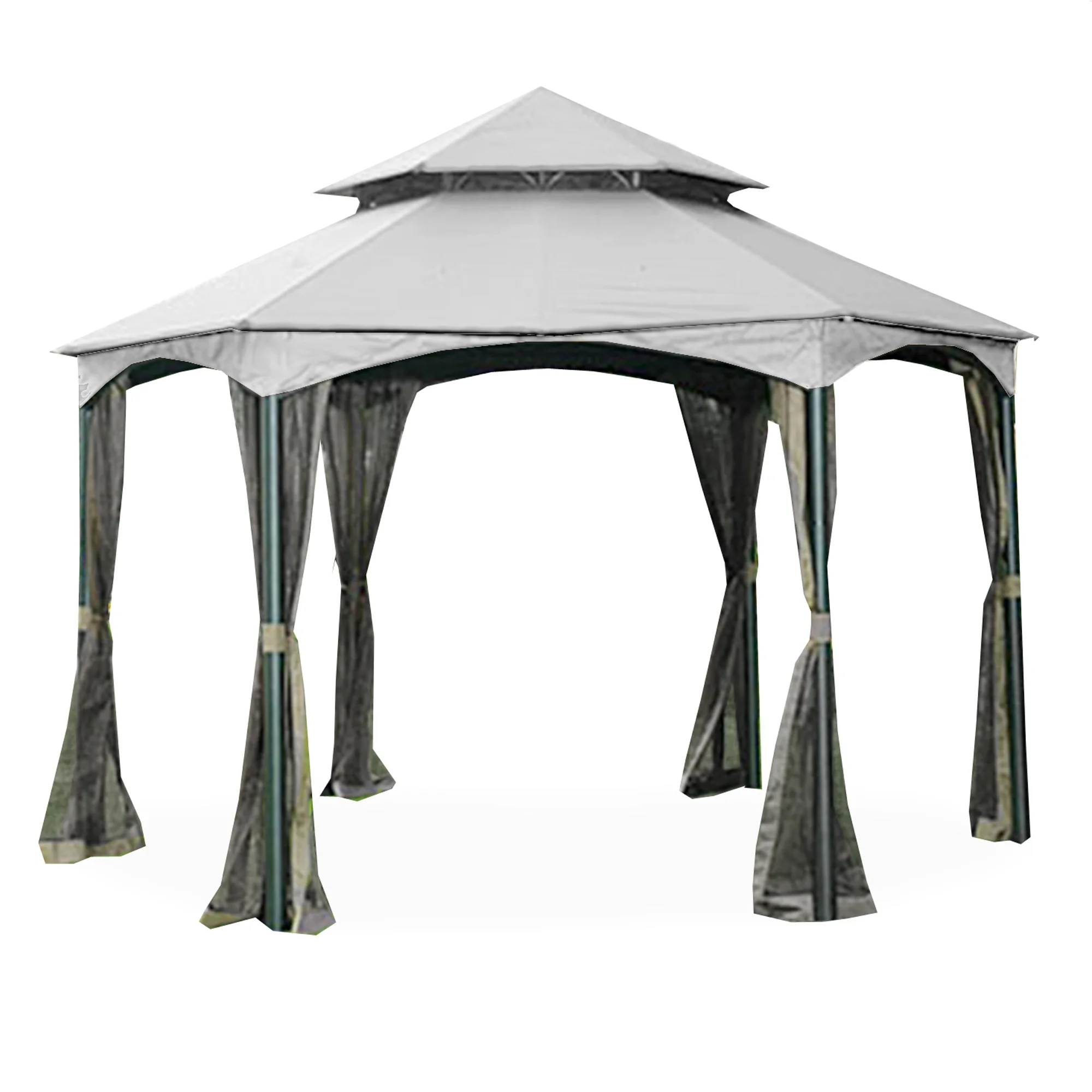 Garden Winds Replacement Canopy Top Cover for the Southbay Hexagon Gazebo - Slate Gray