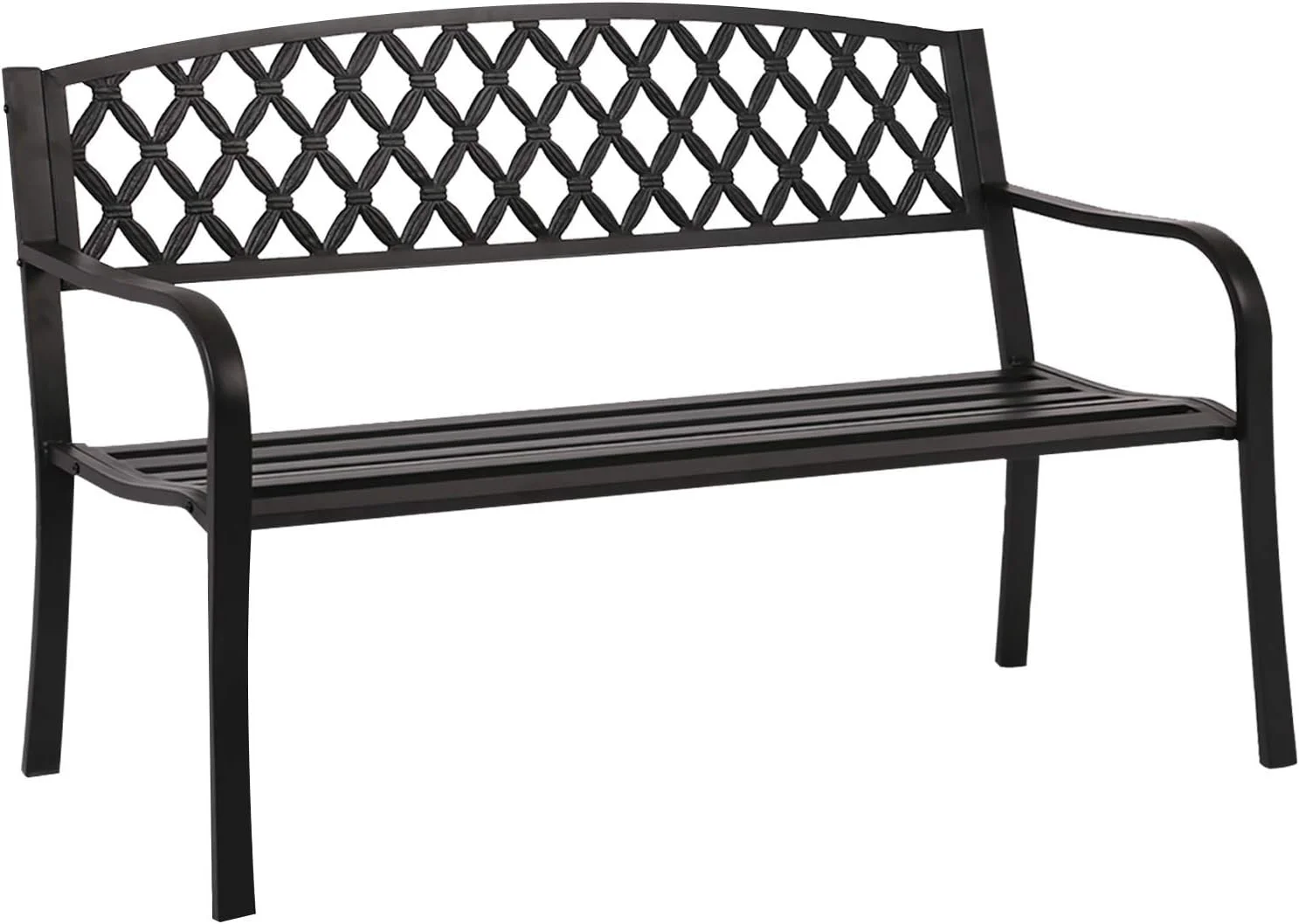 Park Bench Metal Bench 50 Garden Bench Chair Outdoor Benches Clearance Patio Bench Yard Bench Porch Work Entryway Steel Frame Furniture