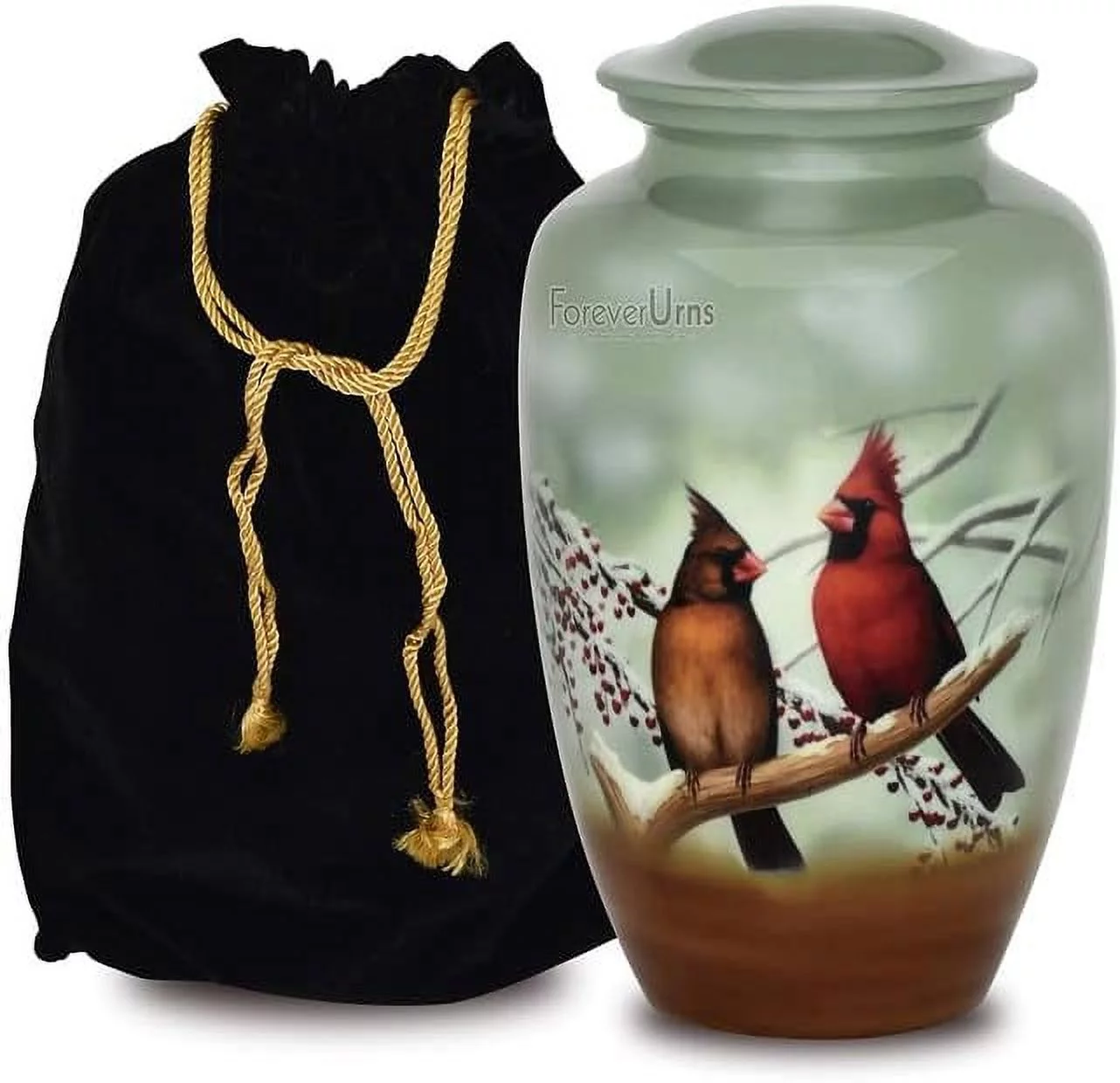 Extra Large Urns for Human Ashes, Customized Cardinal Adult Cremation Urn, 320 lbs with Velvet Bag.