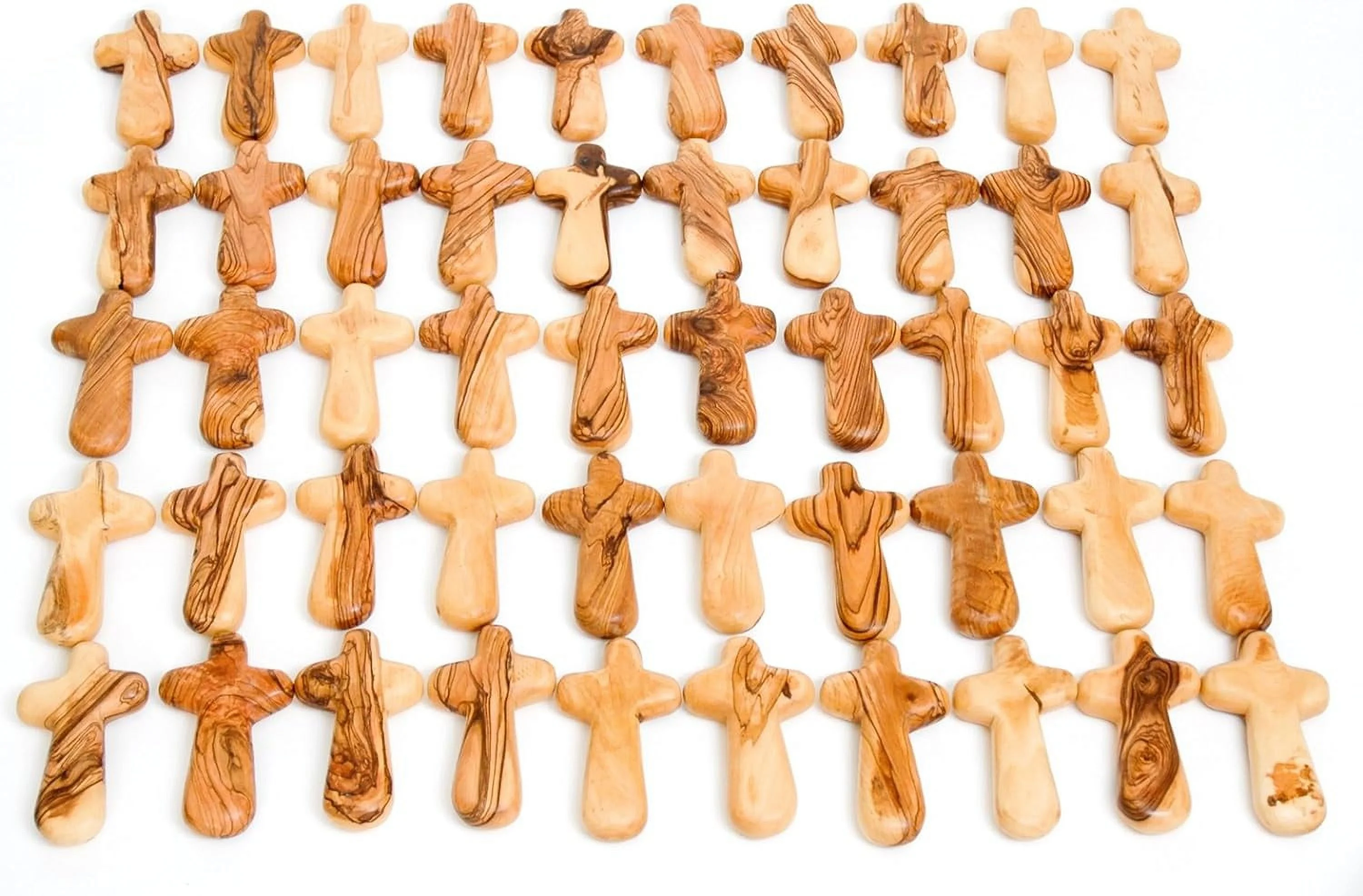 Olive Wood Holding Cross Comes With Velvet Bag & Certificate (20)