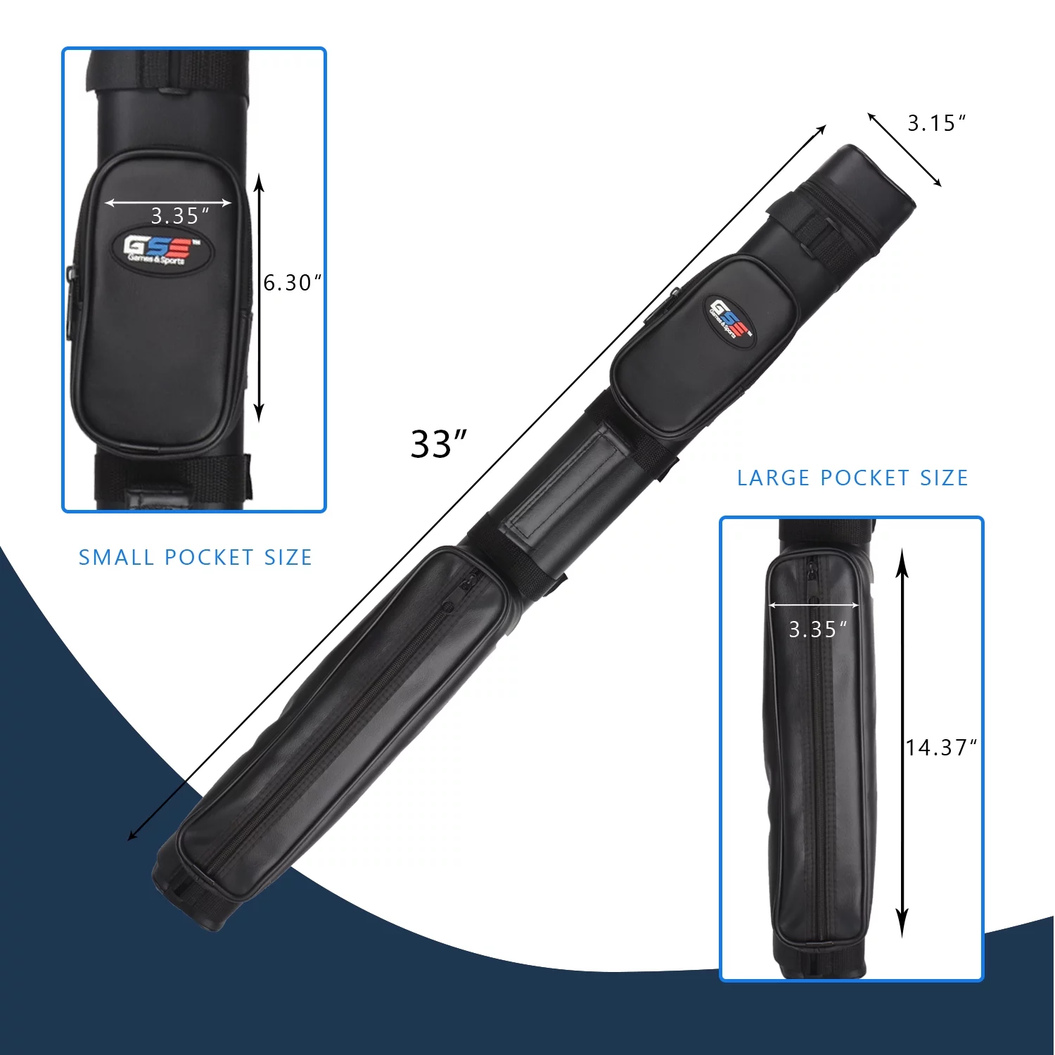 GSE Games & Sports Expert 2x2 Hard Square Billiard Cue Case. Pool Cue Stick Carrying Case, Billiard Pool Cue Accessories (5 Colors Available)