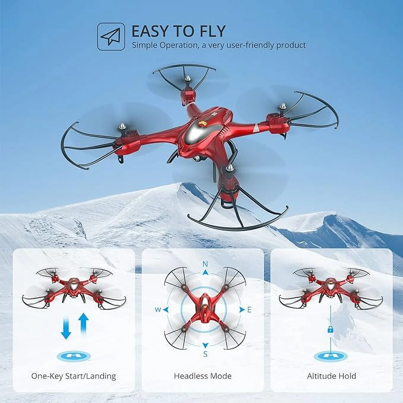 Open Box Holy Stone HS200 FPV Drone 720P HD Live Video HS200 - Red