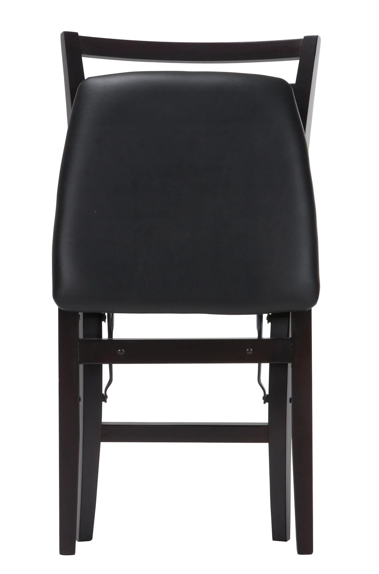 COSCO Contoured Back Wood Folding Chair with Vinyl Seat, Espresso, 2-Pack