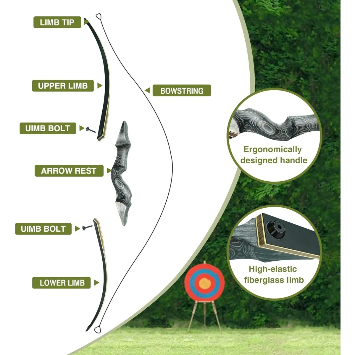 Black Hunter Takedown Longbow  60