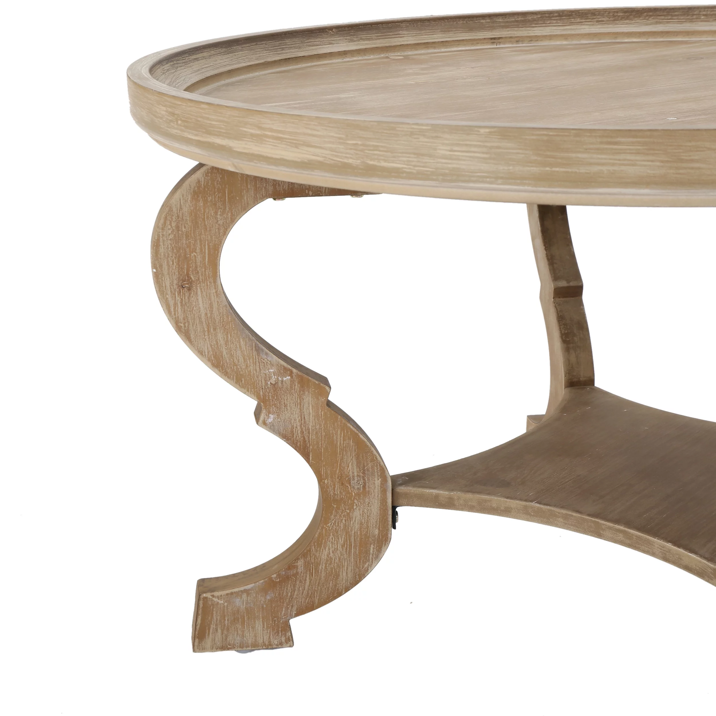 Noble House Shelton Faux Wood Circular Coffee Table, Nature