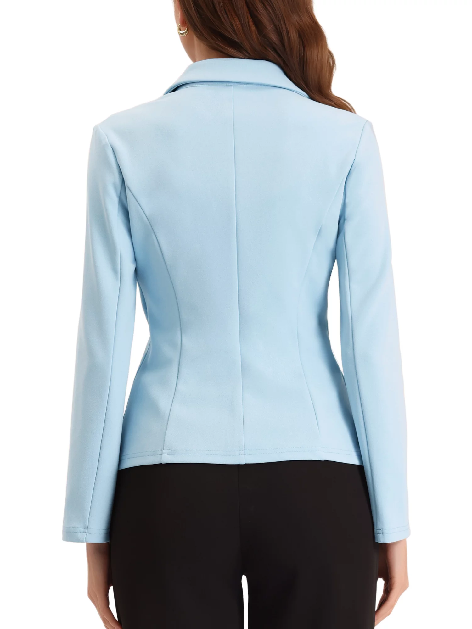 Allegra K Women's Work Lapel Collar Stretchy Jacket Suit Blazer