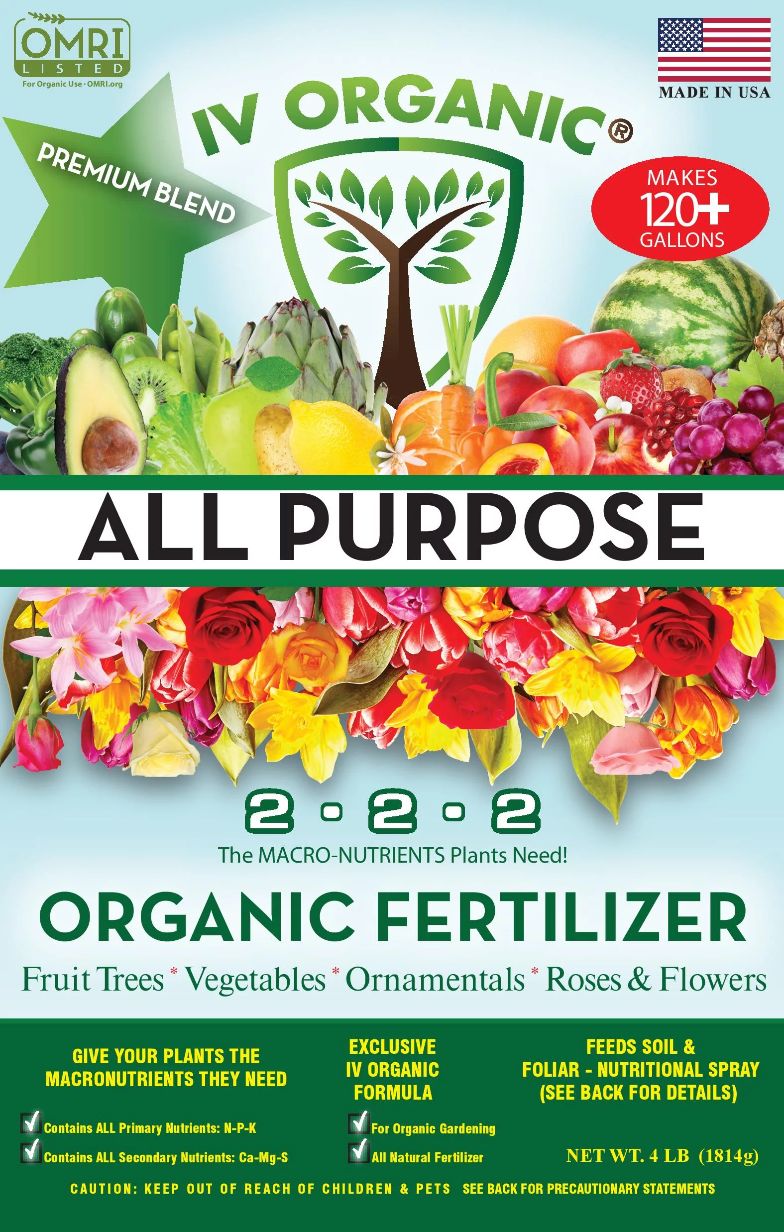 IV Organic All Purpose | Premium Blend Fertilizer (4 lbs)