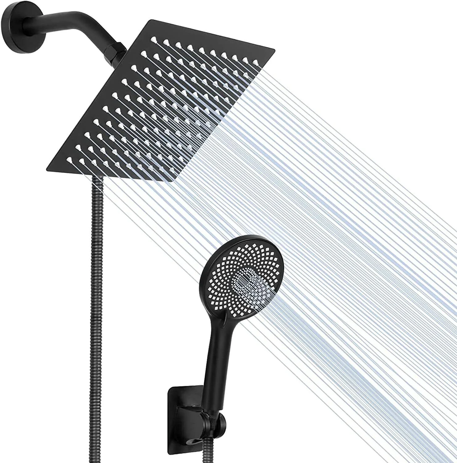 Rainfall Shower Head Handheld High Pressure Shower Head Combo 8