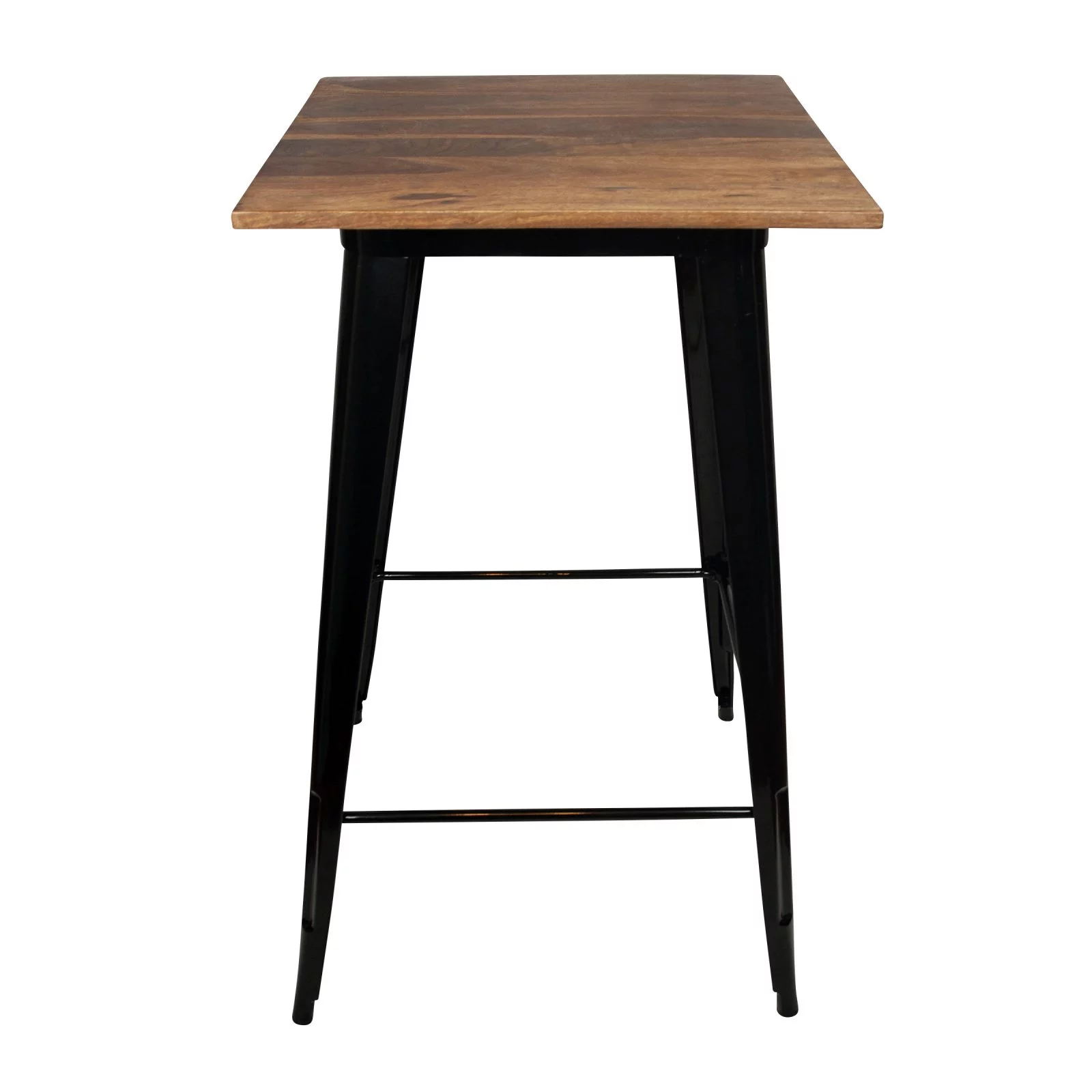 AmeriHome 24 inch Rosewood Finish Square Pub Table with Black Metal Legs