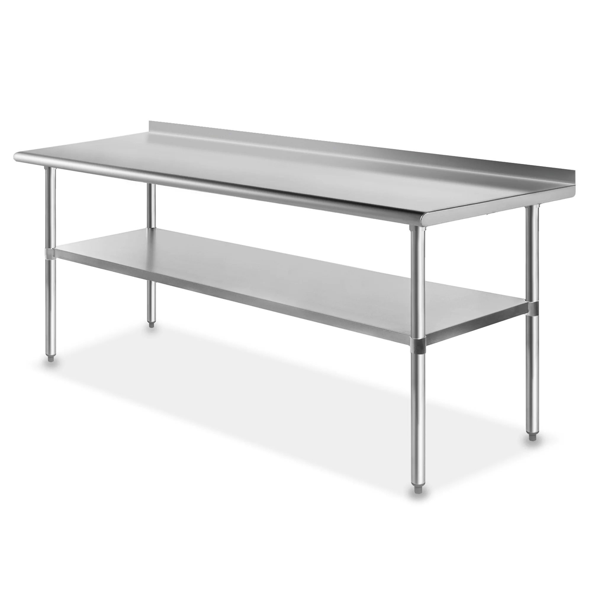 Stainless Steel Commercial Kitchen Prep with Backsplash - 72