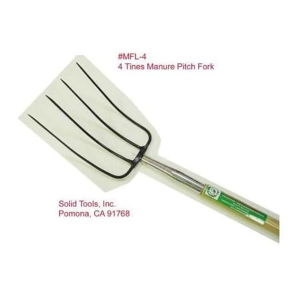 4 Tines Forged Pitch Fork W/ Wood Handle! Assembled In USA!