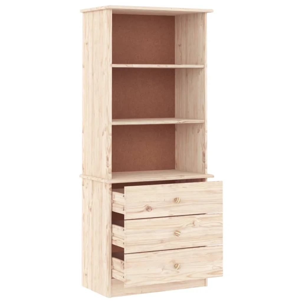 Andoer parcel,Bookcase With Drawers Wood Pine Alta 23.6