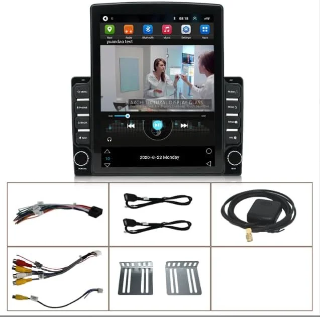 Double Din Car Stereo, 9.7in LCD Vertical Screen, USB Ports, Mirror Link, WiFi GPS, Car Stereo FM Radio Receiver Multimedia Player for 11