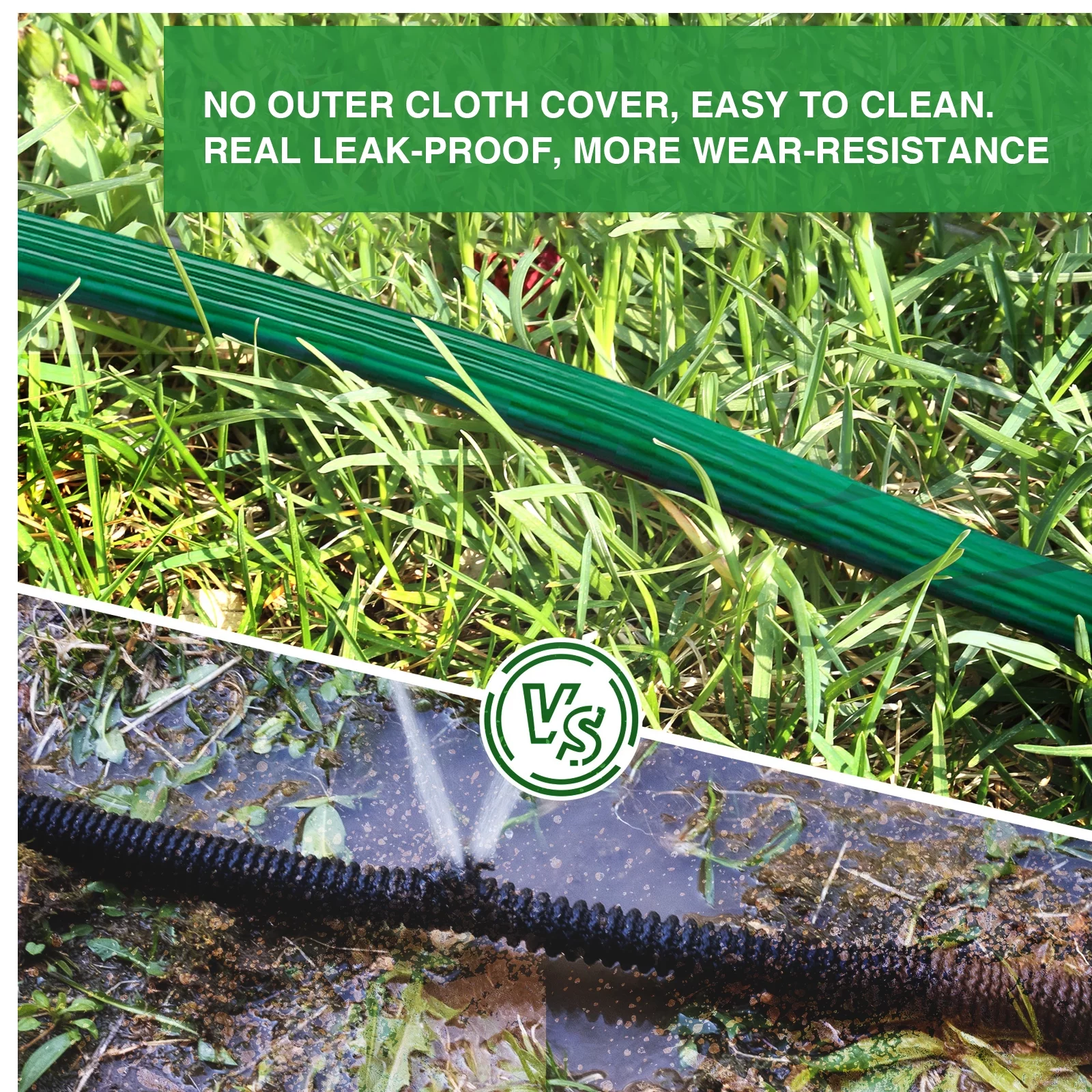 Kepagard Expandable Garden Hose Flexible Lightweight Water Hoses 100ft Green