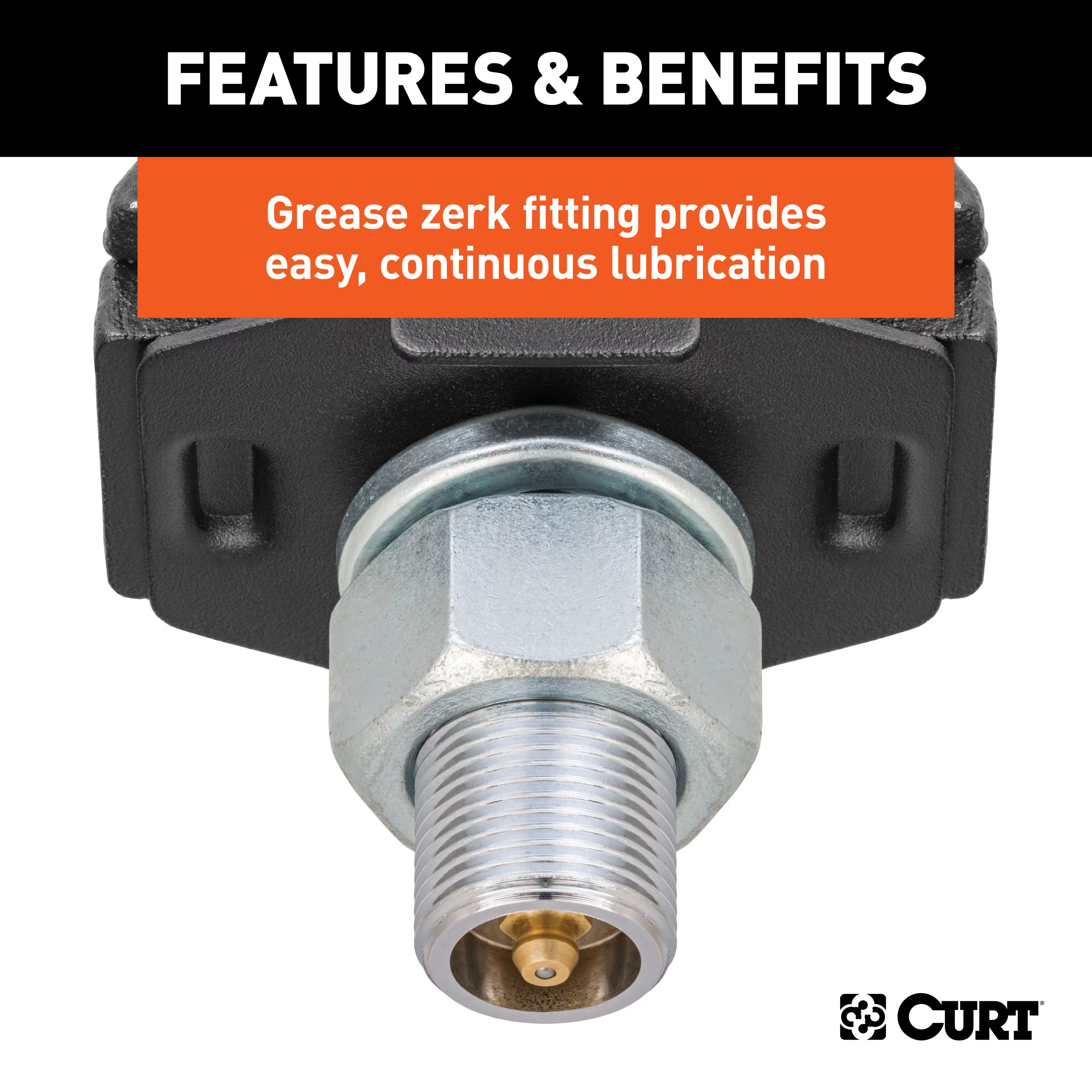 CURT 45144 RockerBall Cushion Hitch Ball Mount, 7,500 lbs 2-Inch Diameter, 2-In Shank, 5