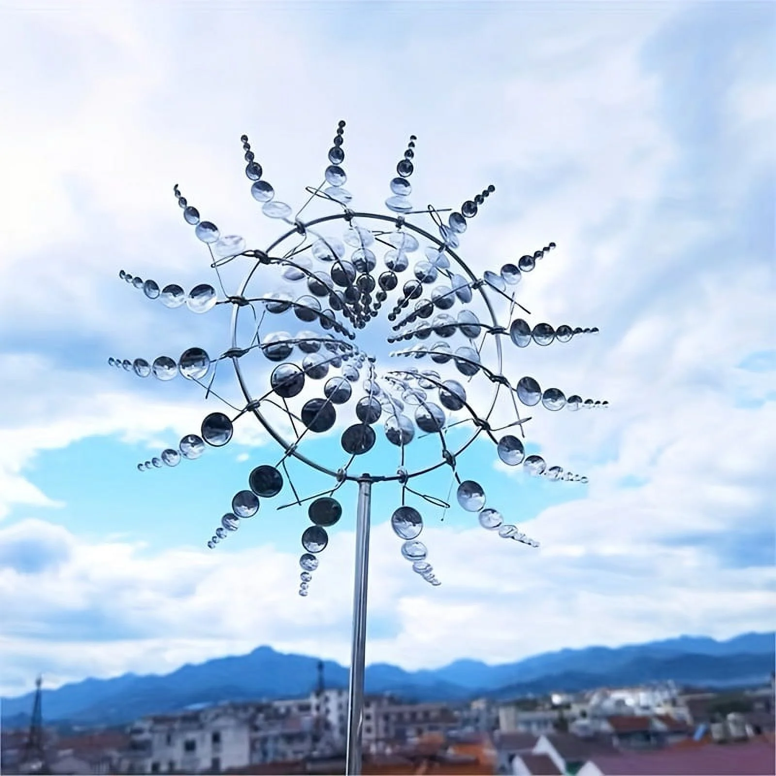 1pc Magical Kinetic Metal Windmill Spinner Wind Powered Catchers, Creative Patio Garden Lawn Outdoor Courtyard Decoration Unique Wind Collectors