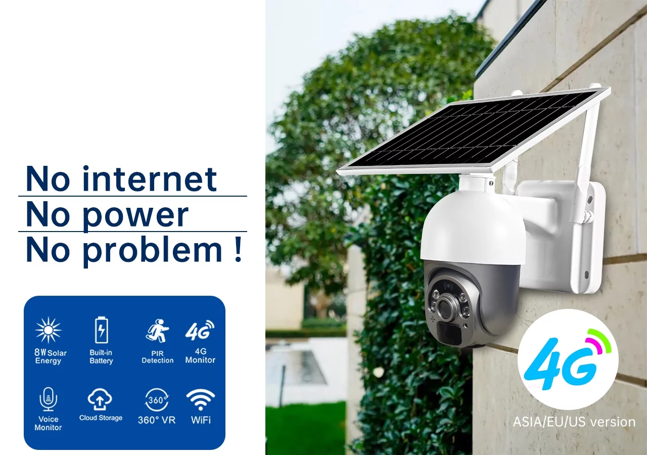 Crorzar Security Camera Solar Powered Wireless - Surveillance & Security Cameras for Outdoor - Remotely Control Wifi Camera for Home Security Waterproof - Motion Detection Pack 1