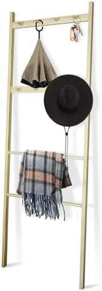 ZFGSUIJN Blanket Ladder  Wooden Blanket Holder  Blanket Quilt Holder Rack Decorative Ladder   Blanket Ladder  Rack for The Bedroom Bathroom Home Decor  Grey