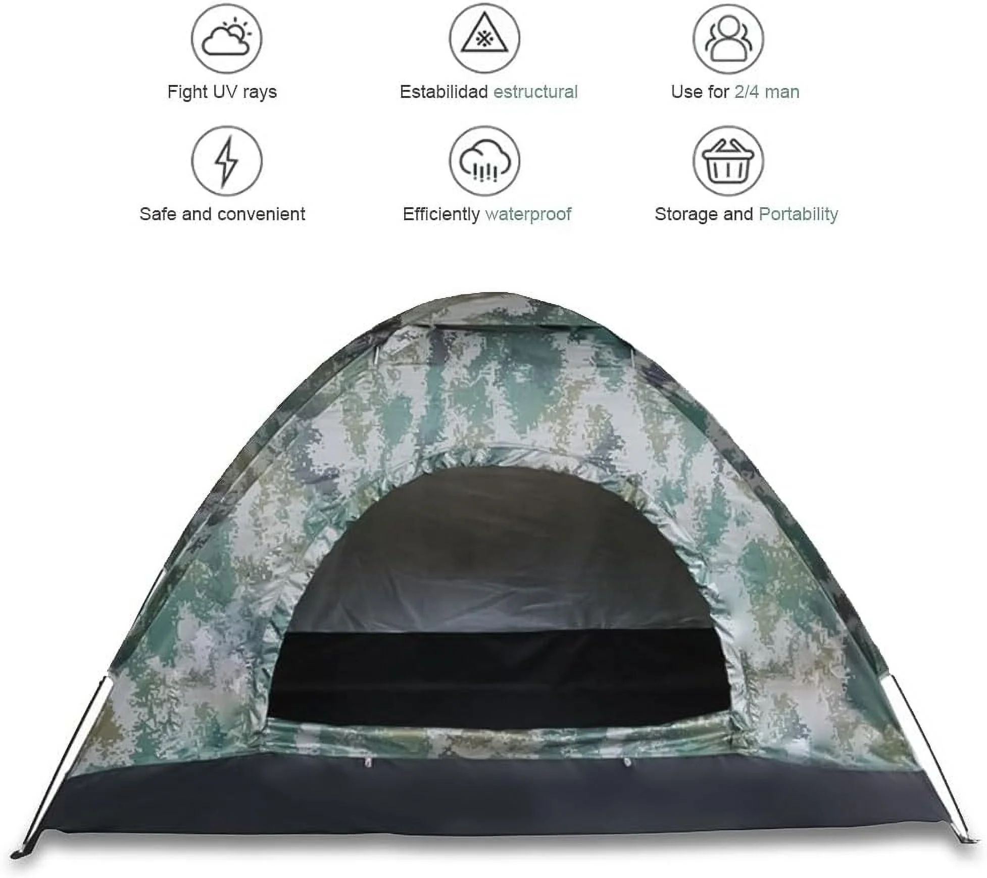 Outdoor Camping Dome Tent, 3-4 Person Waterproof Family Dome Tent With Rain Fly, Lightweight Outdoor Tent For Backpacking Hiking Camping Full Coverage Tent For Outdoor Accessories