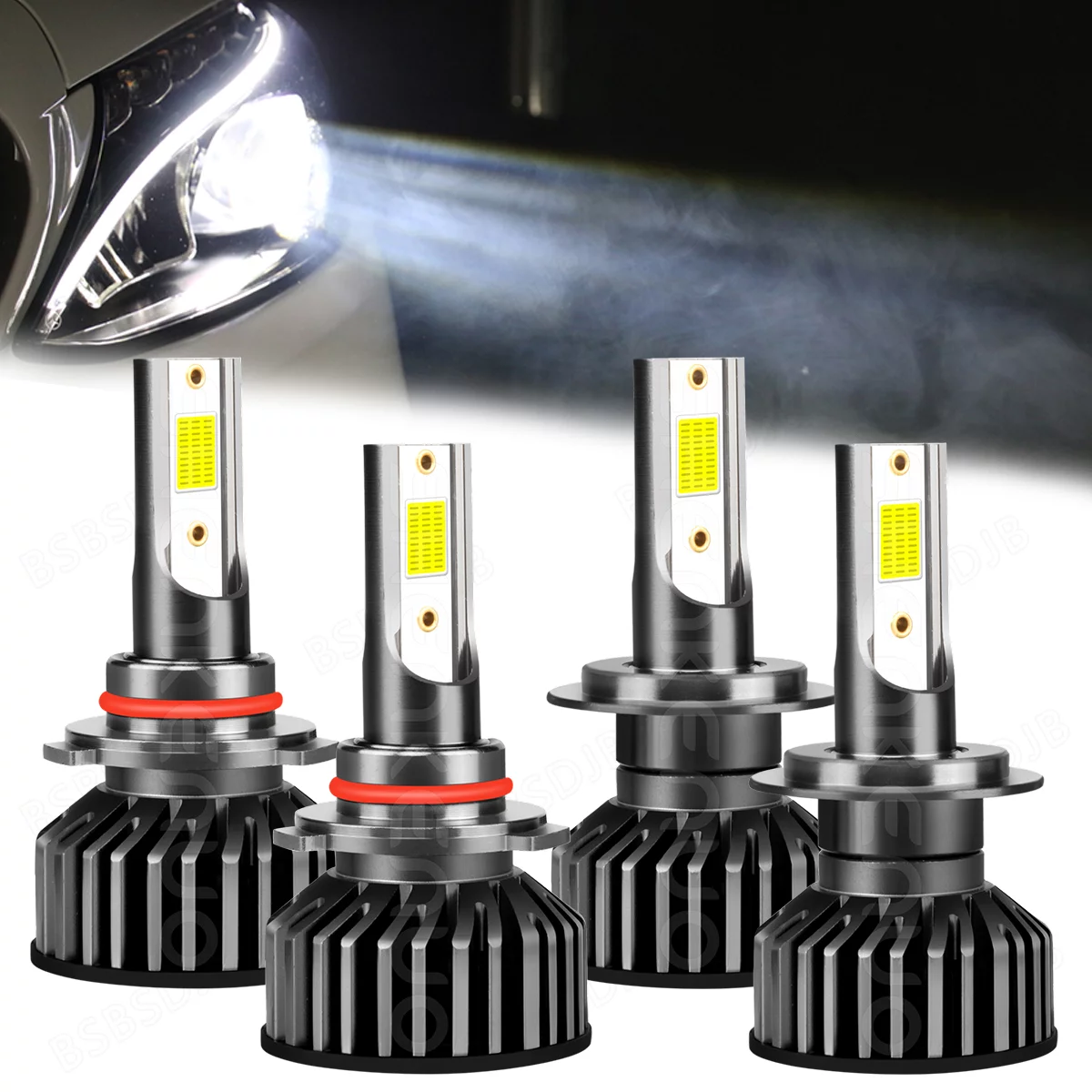 For Kia Forte 2017-2018 4x 6000K COB LED Headlight High-Low Beam Bulbs Super Bright