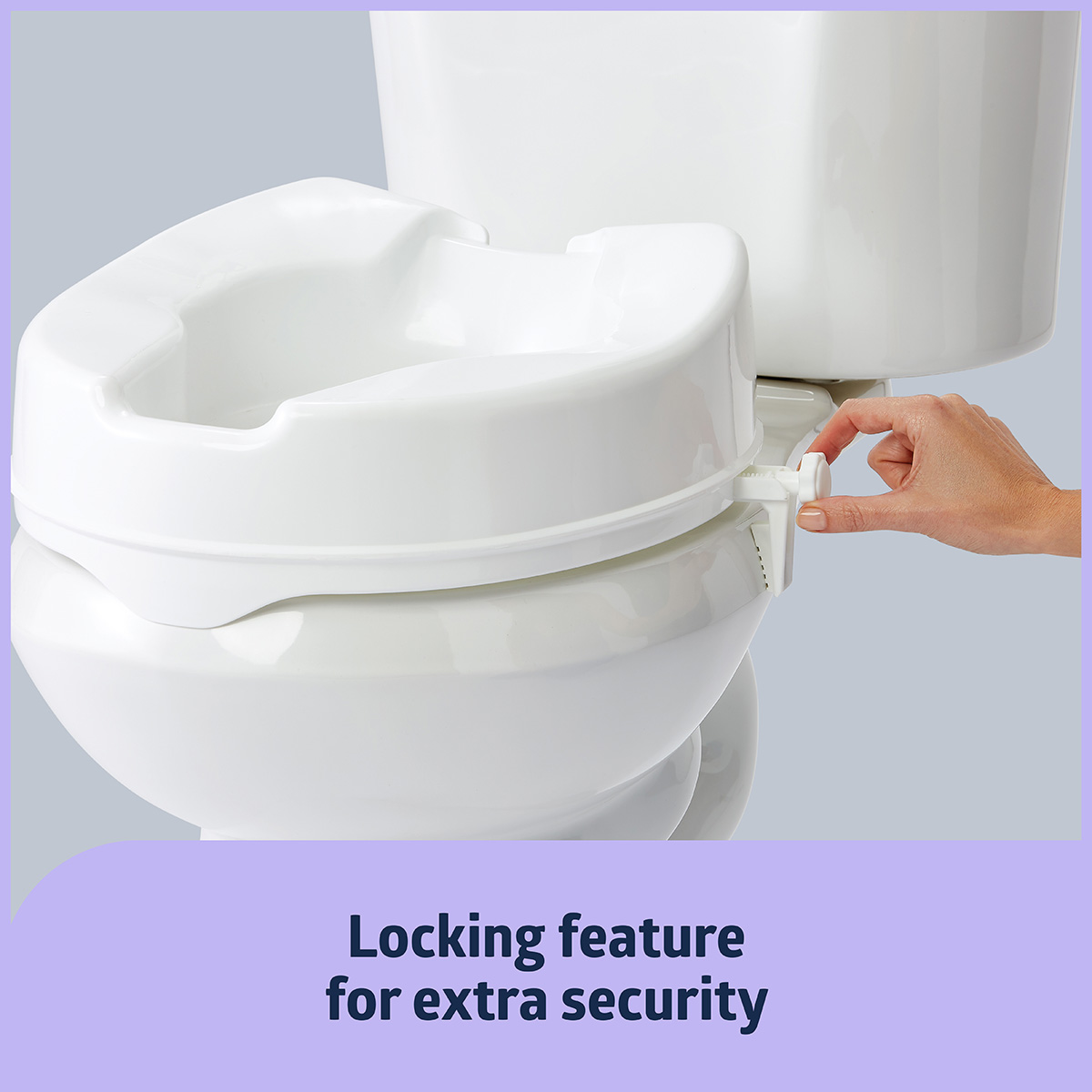 Medline Raised Toilet Seat with Secure Side Locks, 4