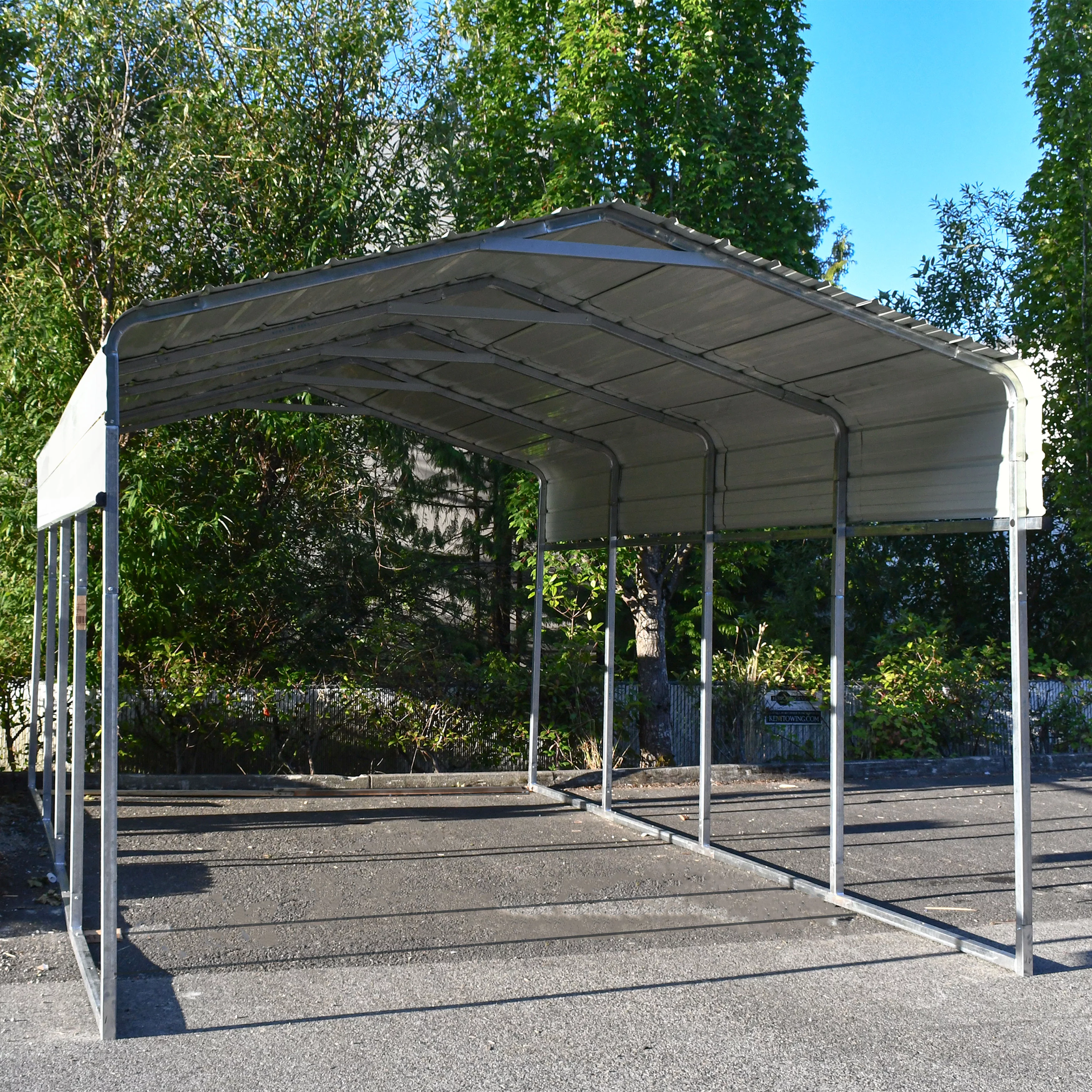 ALEKO CPM12X20WH Galvanized Steel Carport and Canopy Shelter - 12 x 20 Feet - White