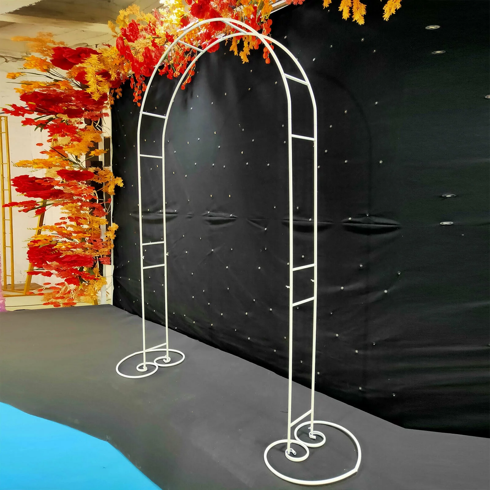 90.55” Wedding Arch Metal Frame Flower Balloon Garland Backdrop Plant Climbing Stand Party Event 7.5ft