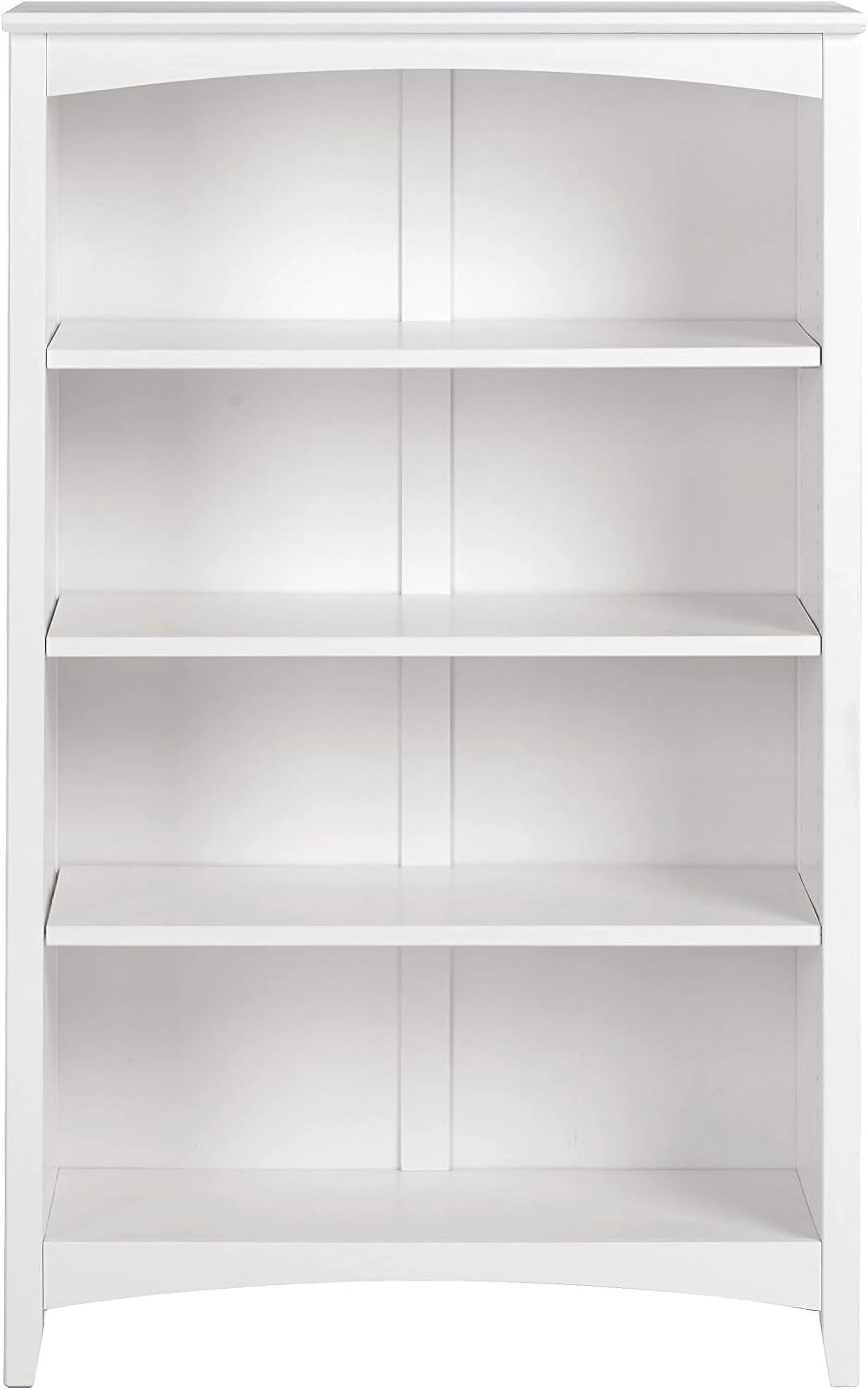 Camaflexi 48” Shaker Style 4-Shelf Wooden Bookcase Closed Back Storage Shelf, White