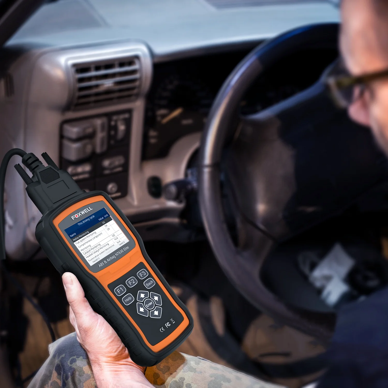 Foxwell NT630 Plus Scanner ABS Bleeding SRS SAS OBD2 Code Reader Diagnostic Tool